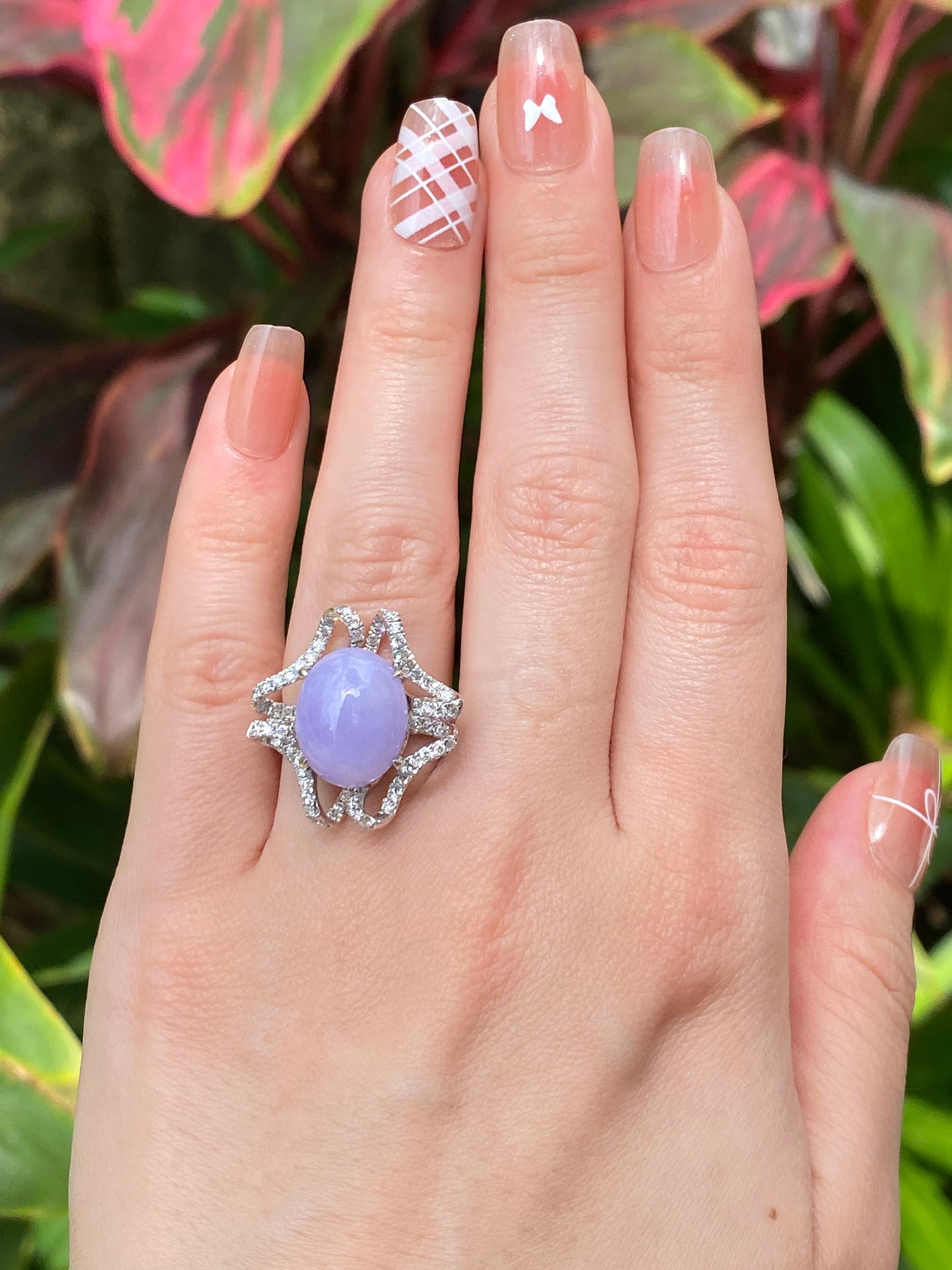 Natural Type A Lavender Jadeite Ring