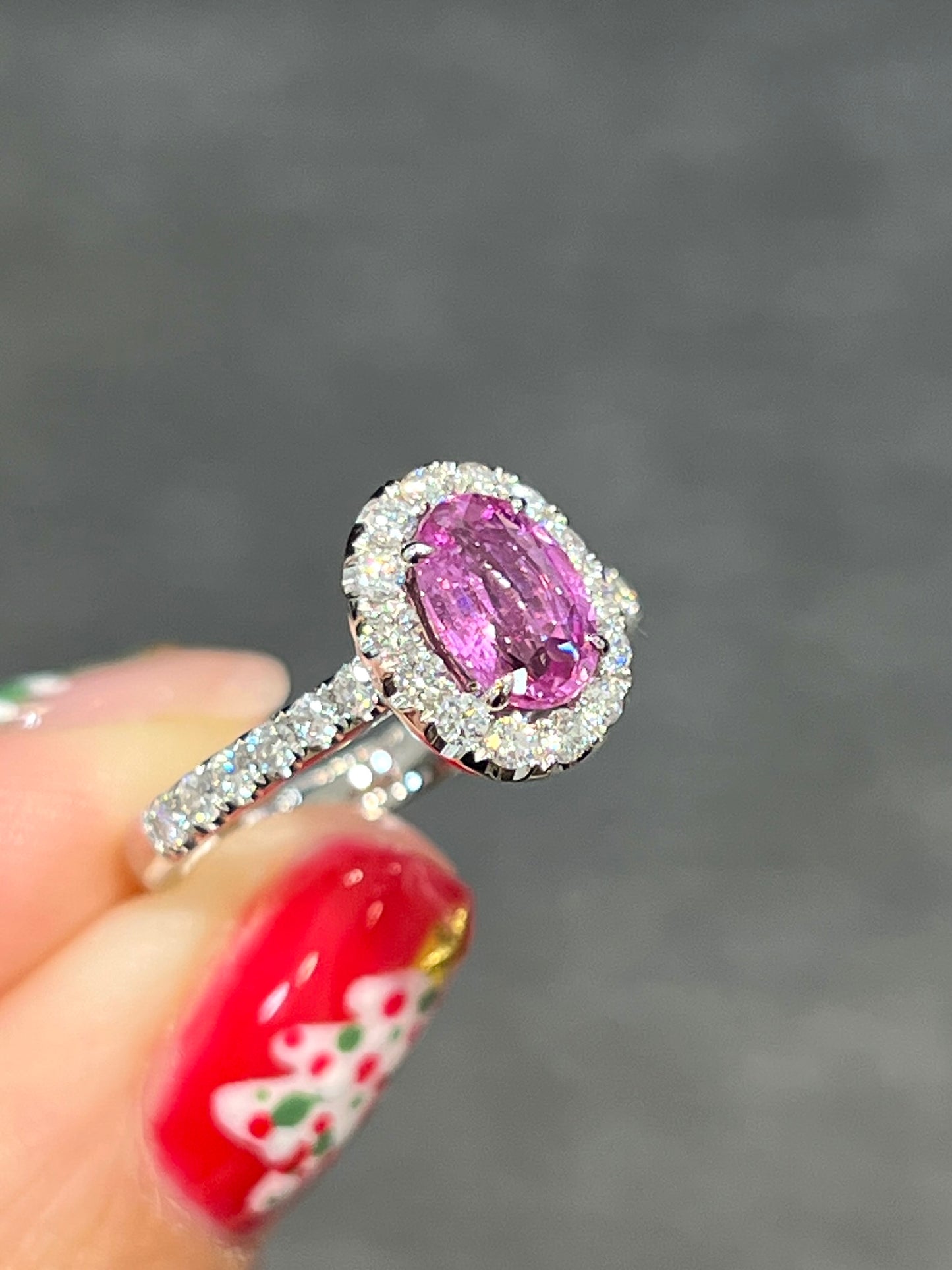 Natural Unheated Intense Pink Sapphire 1.08ct Ring