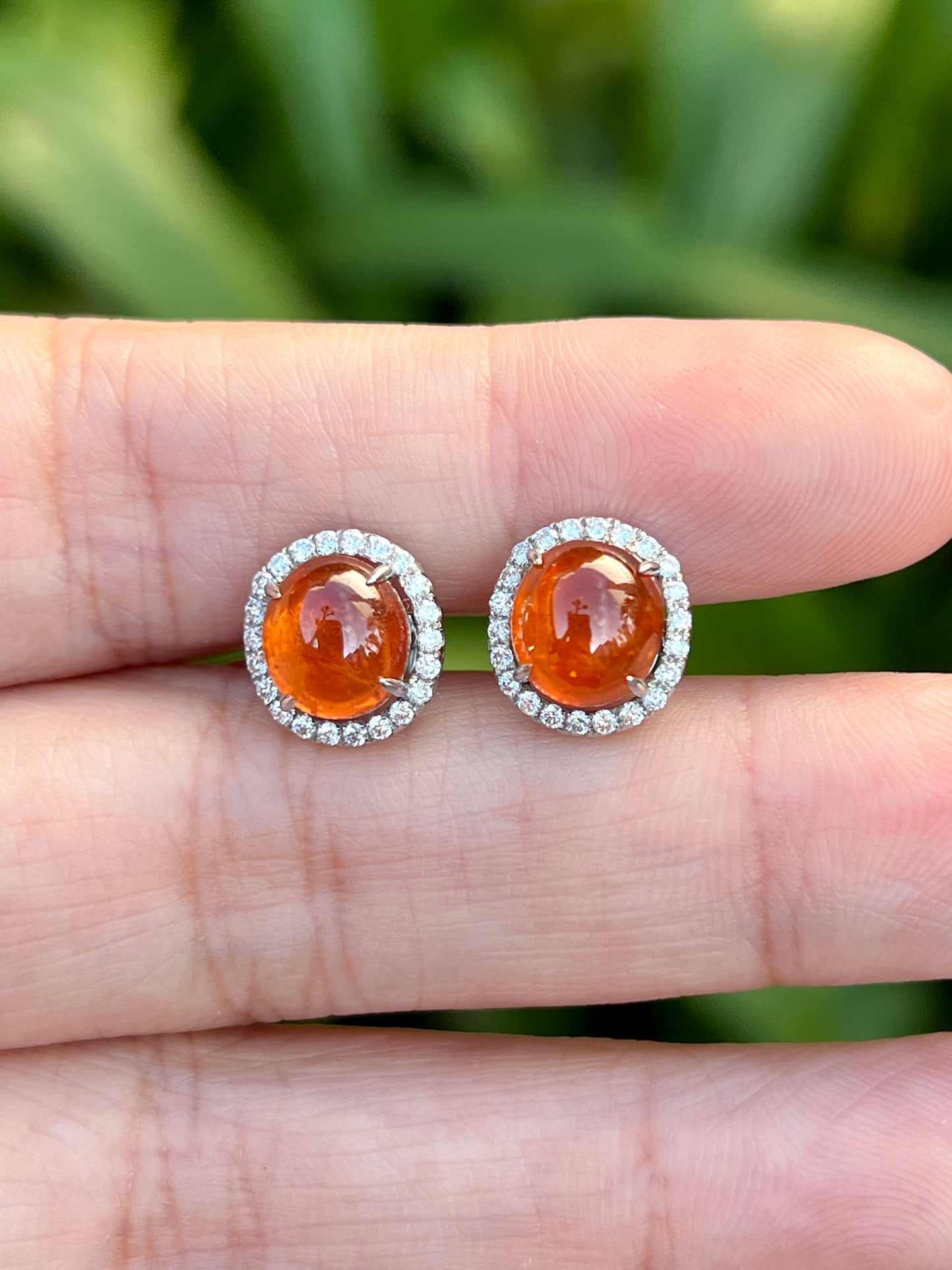Natural Mandarin Garnet 5.25ct Earrings