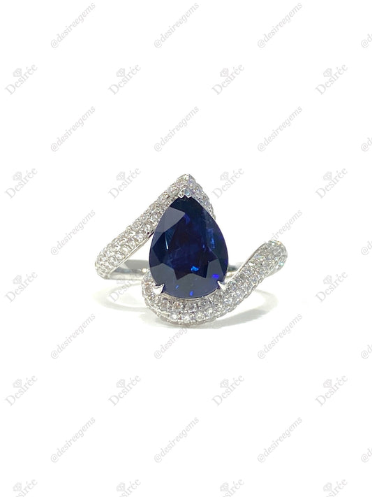 Natural Royal Blue Sapphire 3.37ct Ring