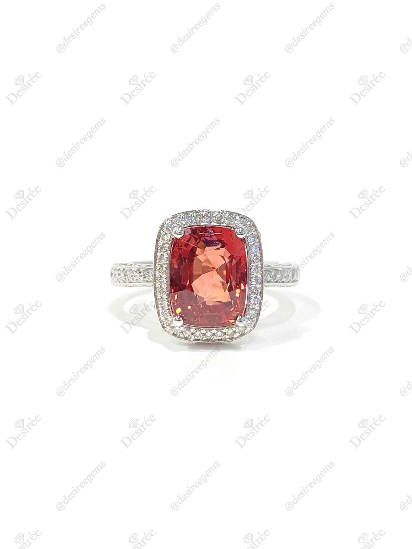 Natural Orange Spinel 3.21ct Ring