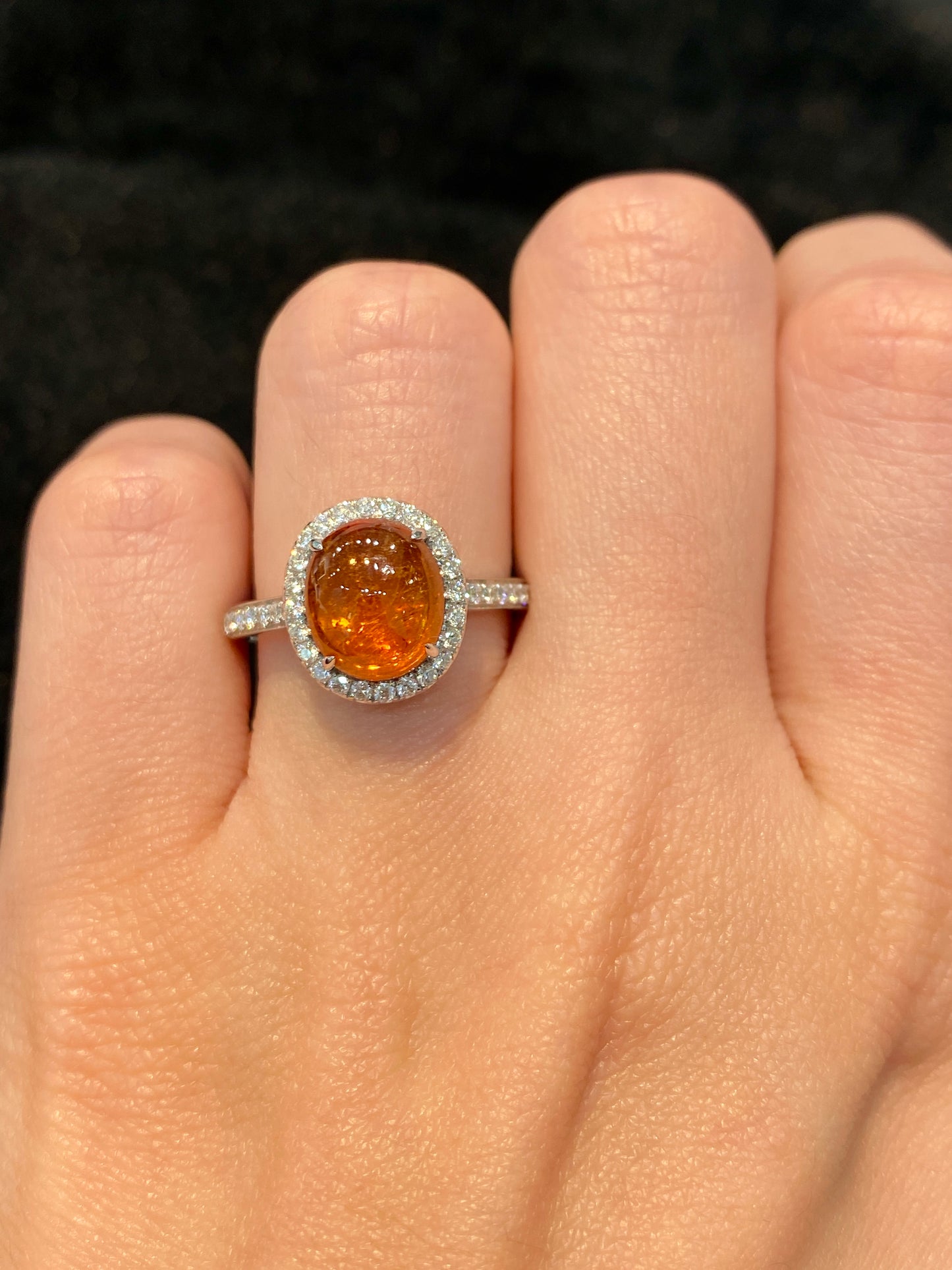 Natural Mandarin Garnet 3.24ct Ring
