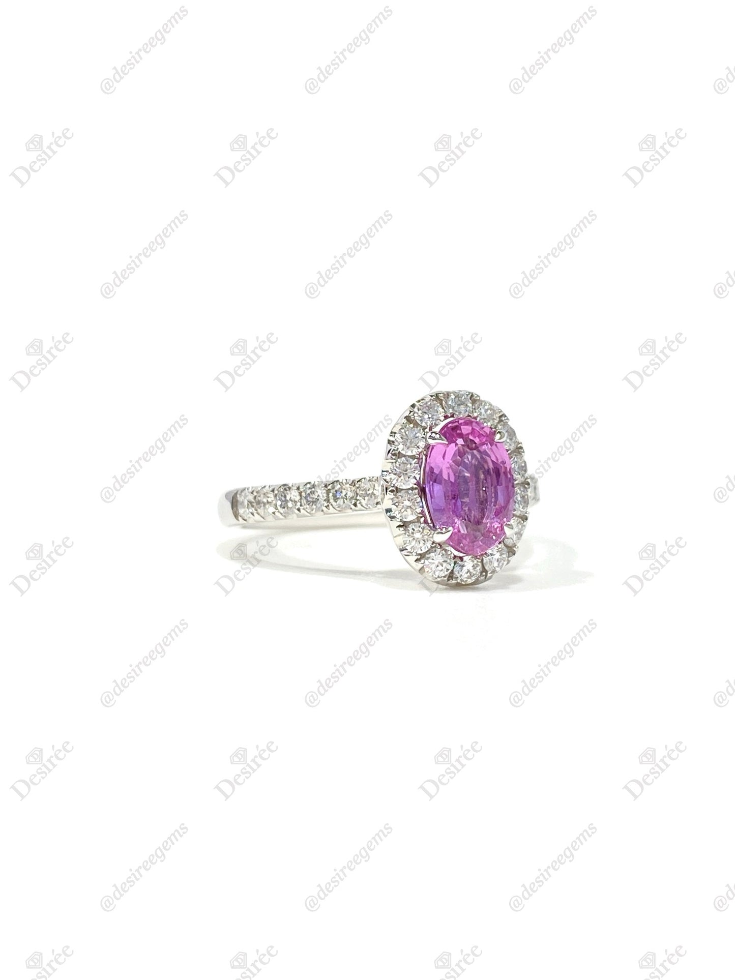 Natural Unheated Intense Pink Sapphire 1.08ct Ring