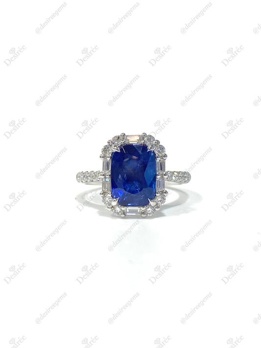 Natural Royal Blue Sapphire 4.19ct Ring