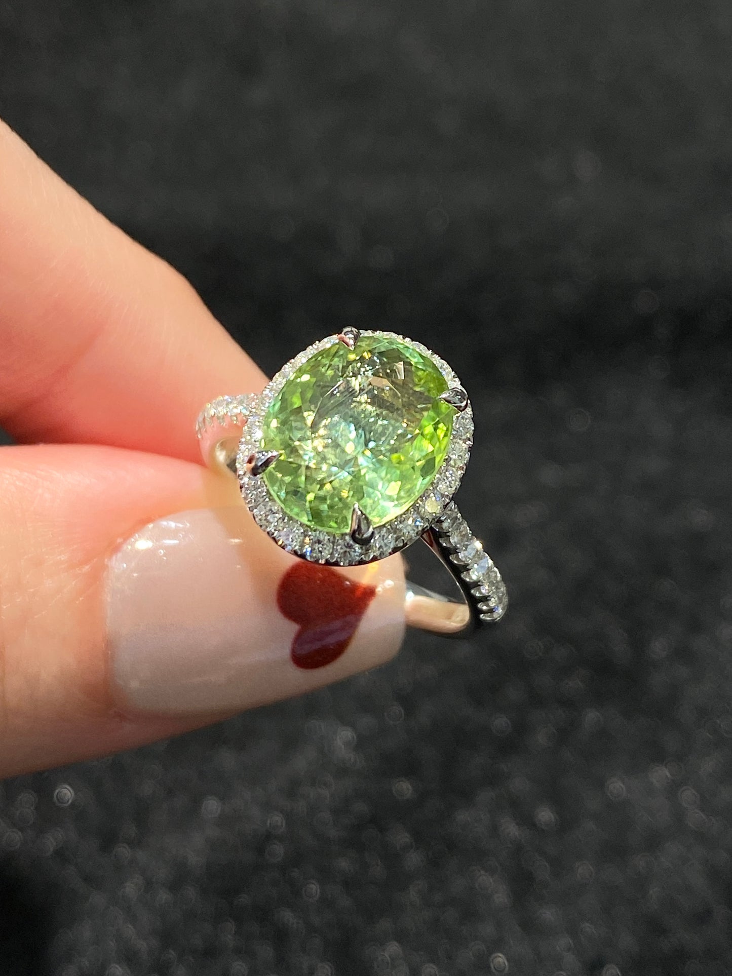 Natural Green Tourmaline 3.65ct Ring