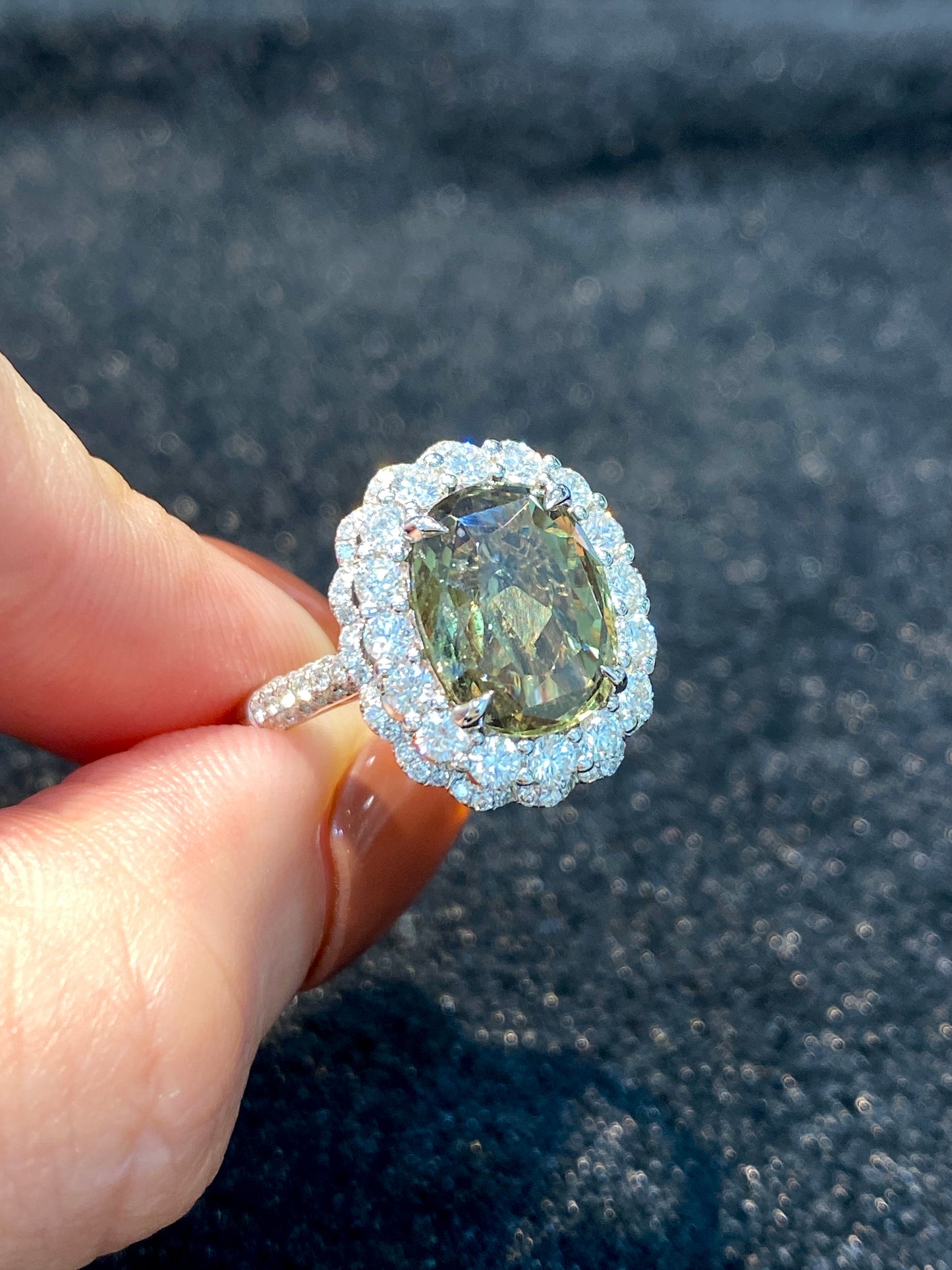 Natural Color Change Sapphire 3.93ct Ring