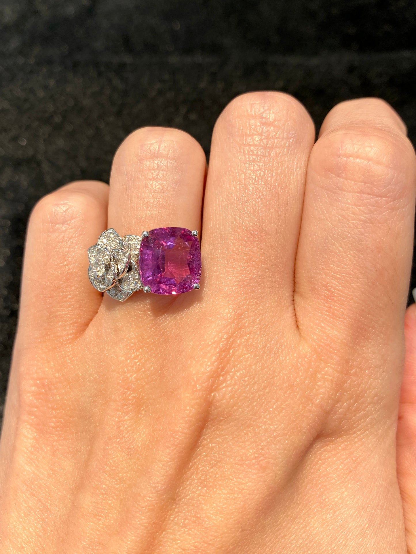 Natural Purplish Pink Tourmaline 4.35ct Ring