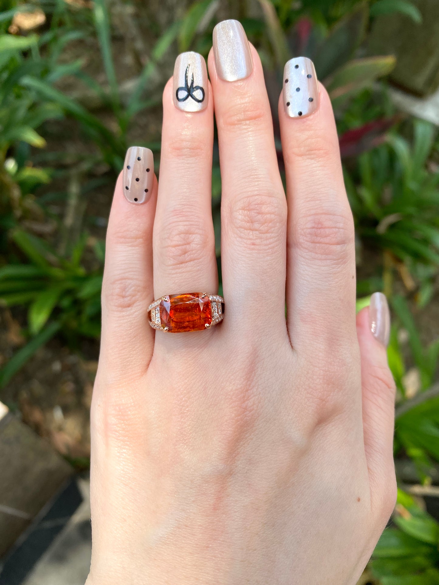 Natural Mandarin Garnet 6.07ct Ring