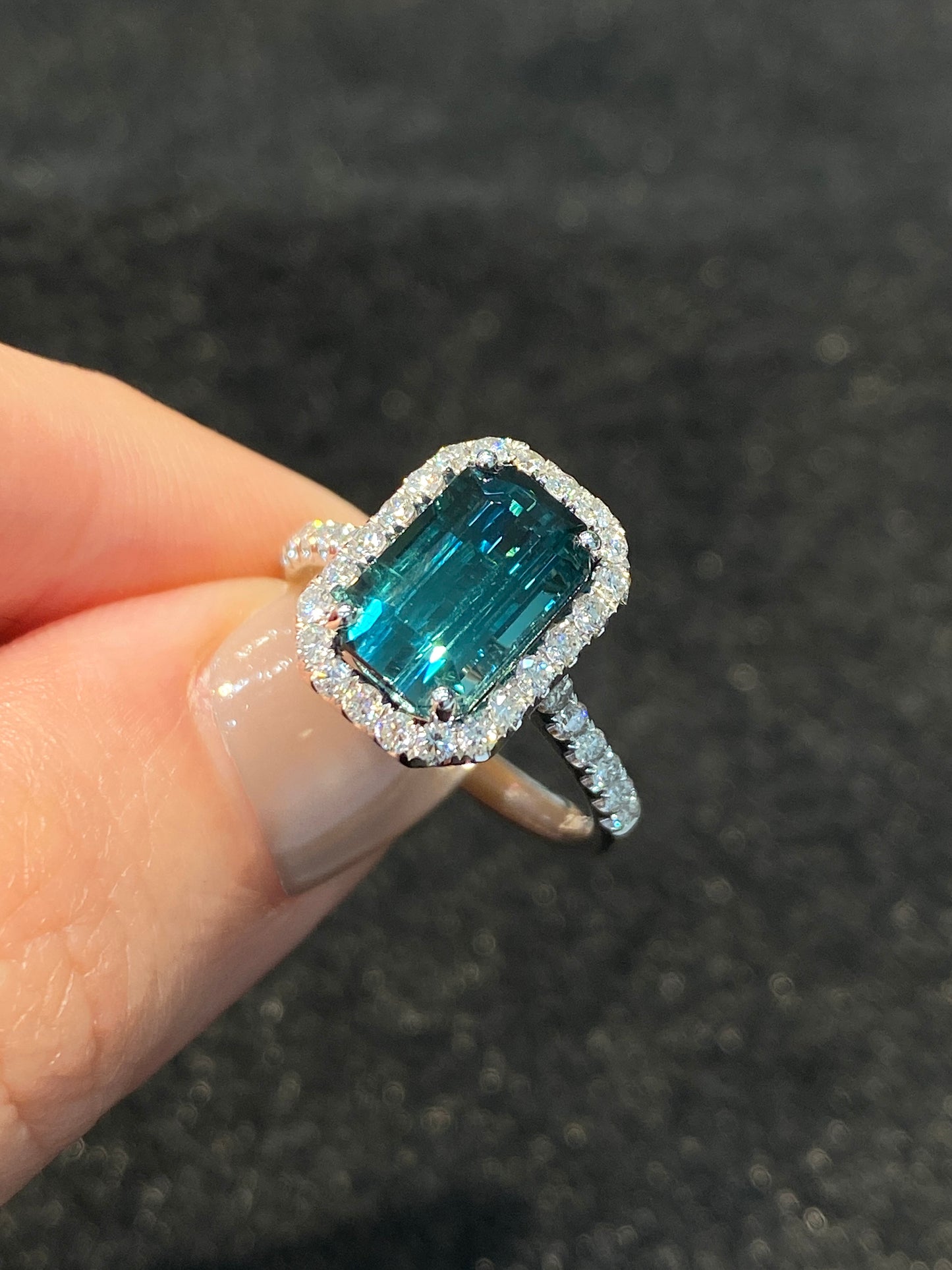 Natural Indicolite Blue Tourmaline 2.86ct Ring