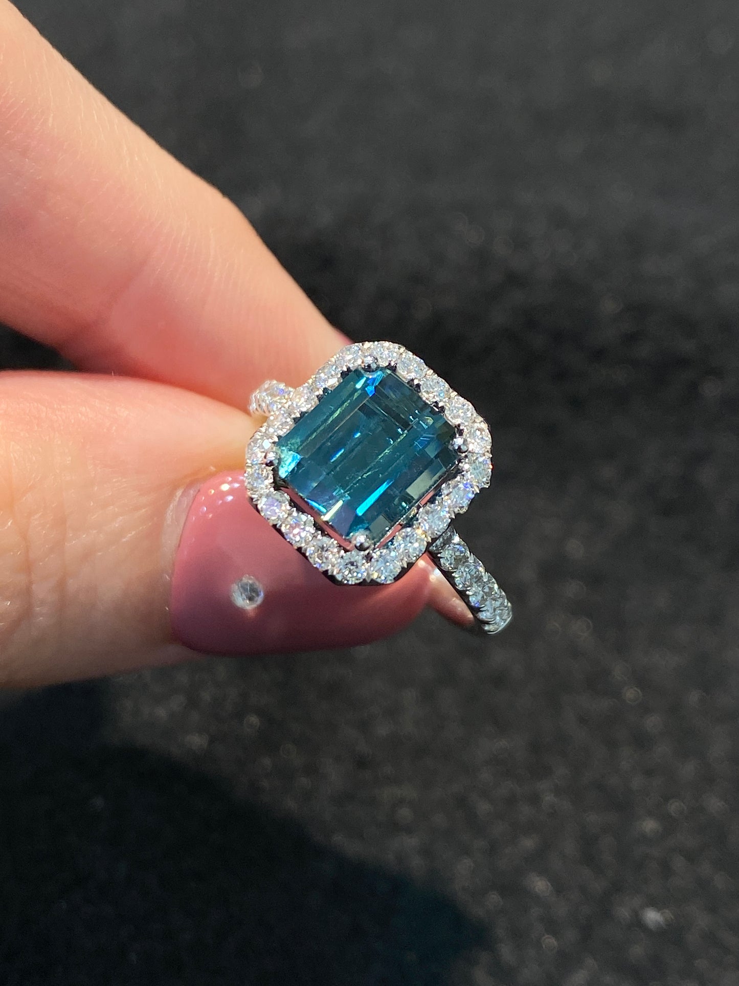Natural Indicolite Blue Tourmaline 2.16ct Ring
