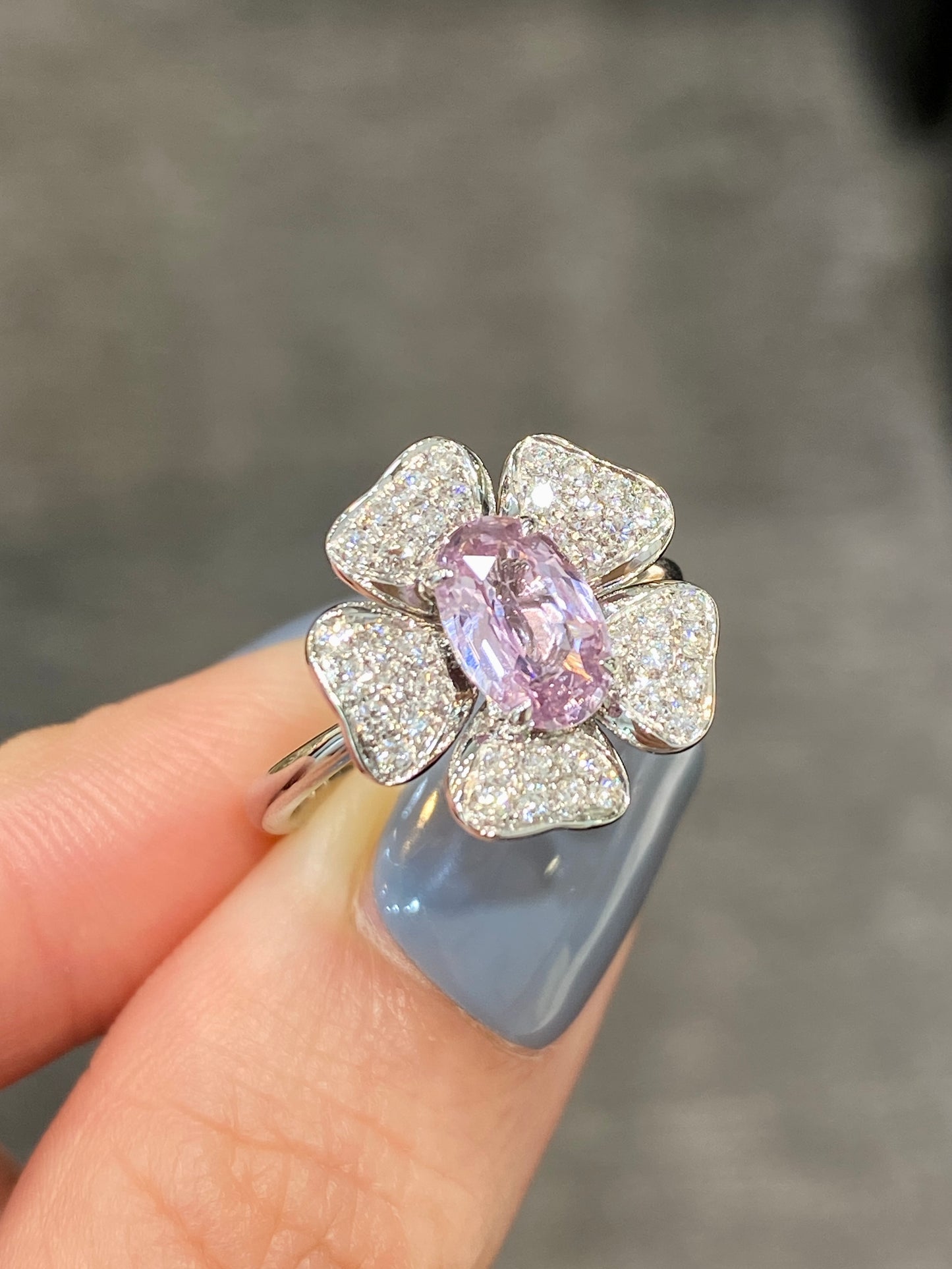 Natural Unheated Pink Sapphire 1.21ct Ring