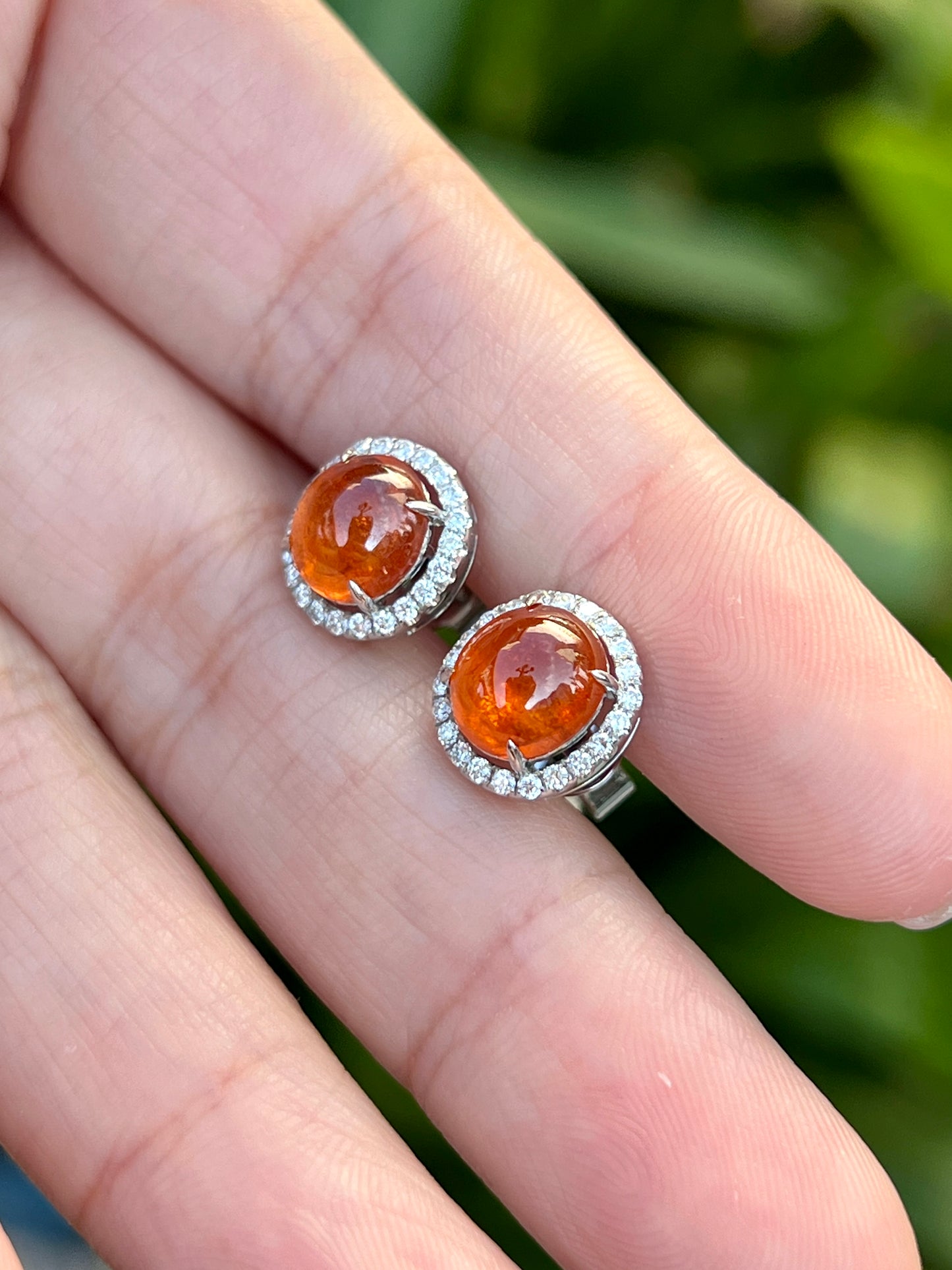 Natural Mandarin Garnet 5.25ct Earrings