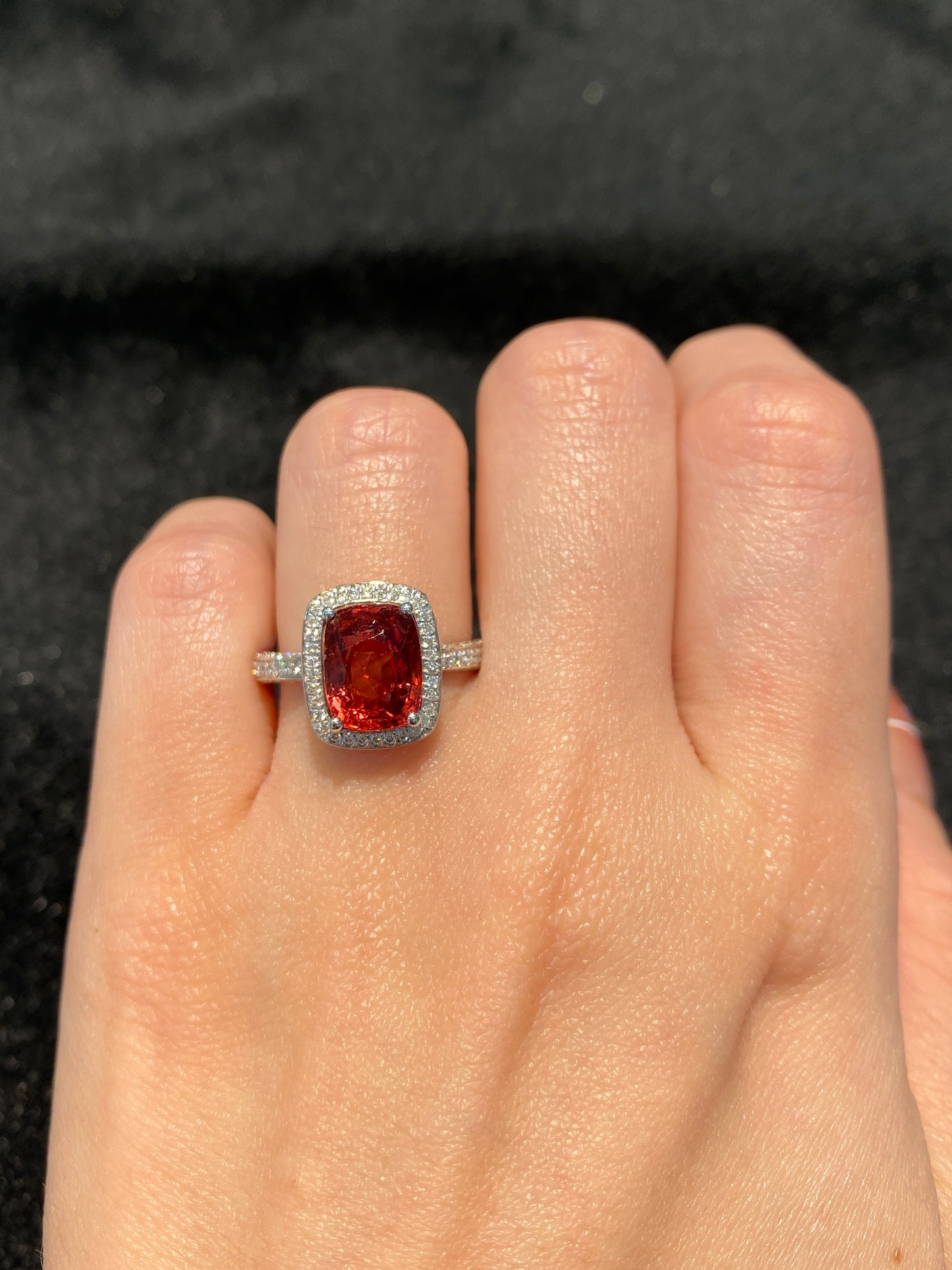 Natural Orange Spinel 3.21ct Ring