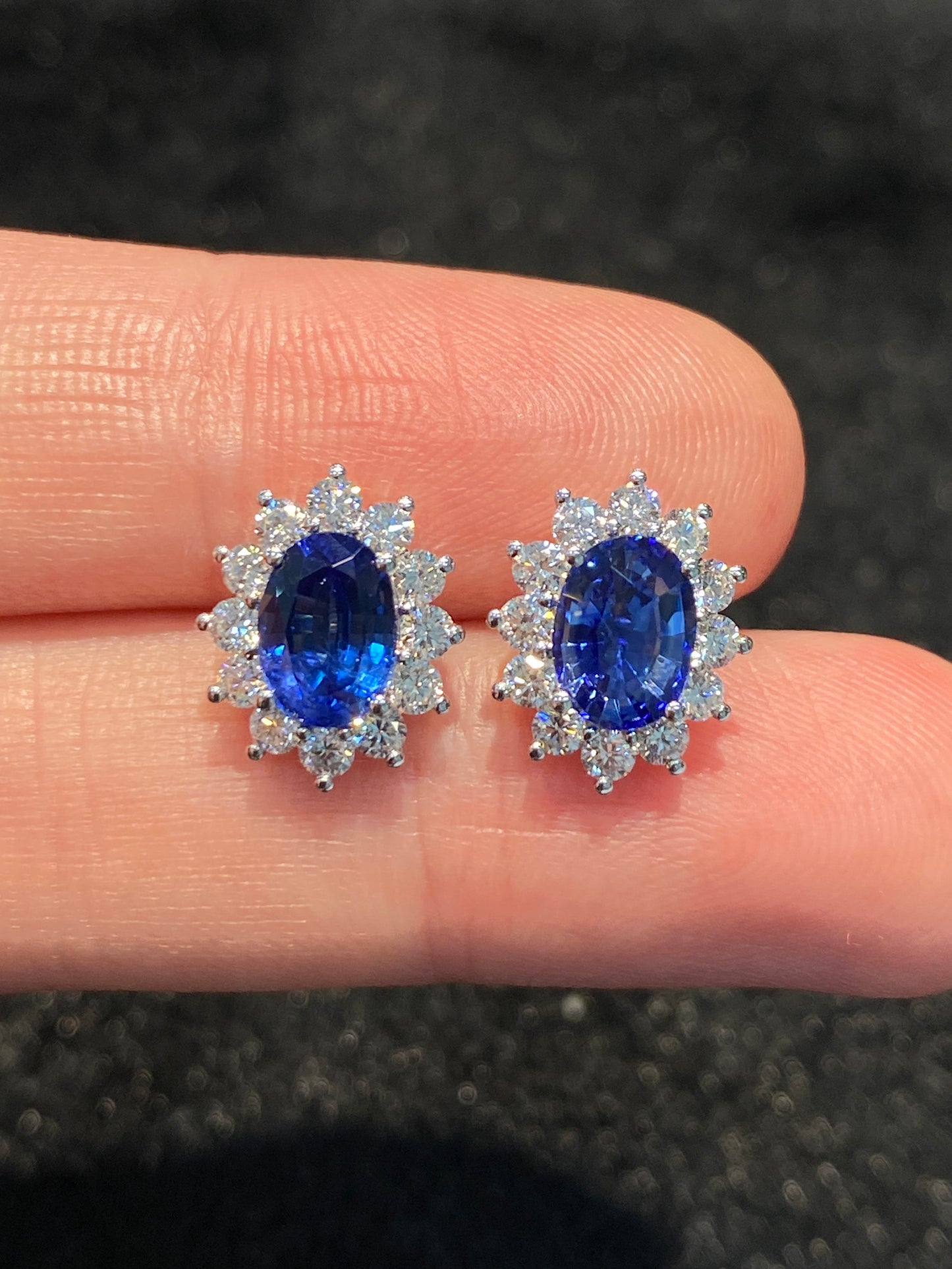 Royal Blue Sapphire 2.12ct Earrings