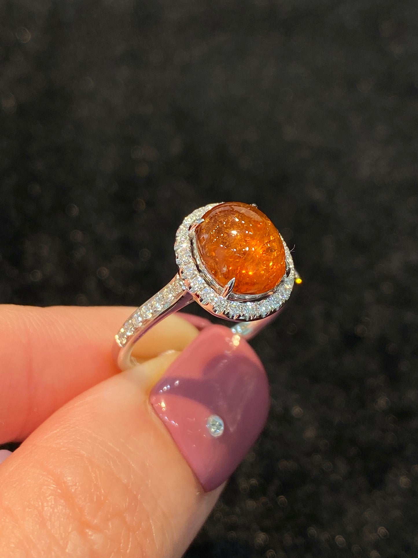 Natural Mandarin Garnet 3.24ct Ring
