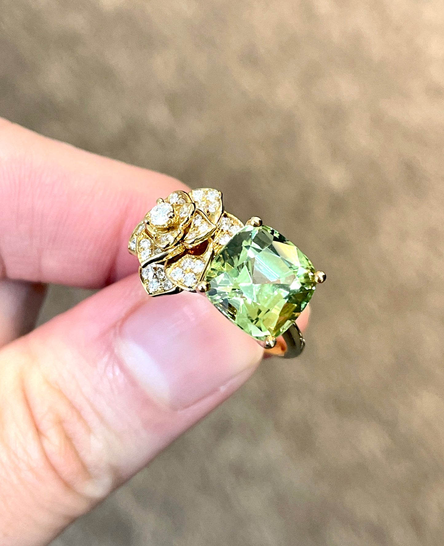 Natural Green Tourmaline 4.57ct Ring