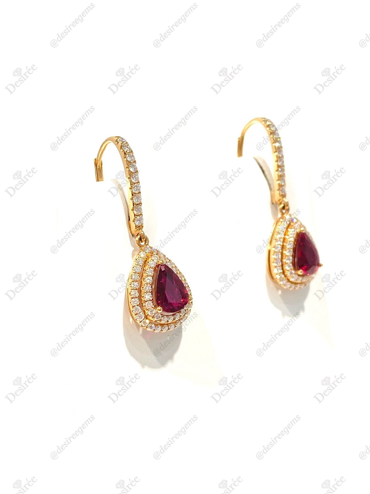 Natural Unheated Ruby 1.58ct Earrings