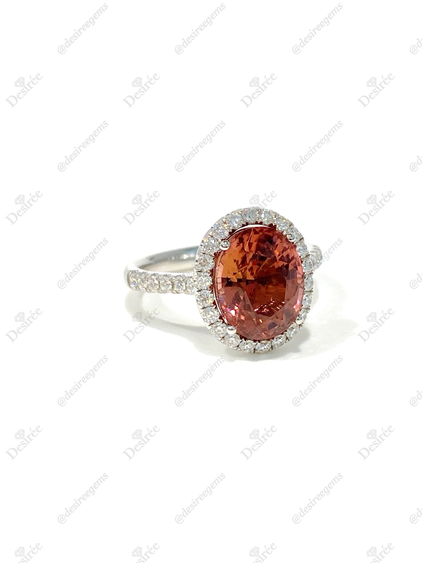 Natural Orange Tourmaline 3.29ct Ring