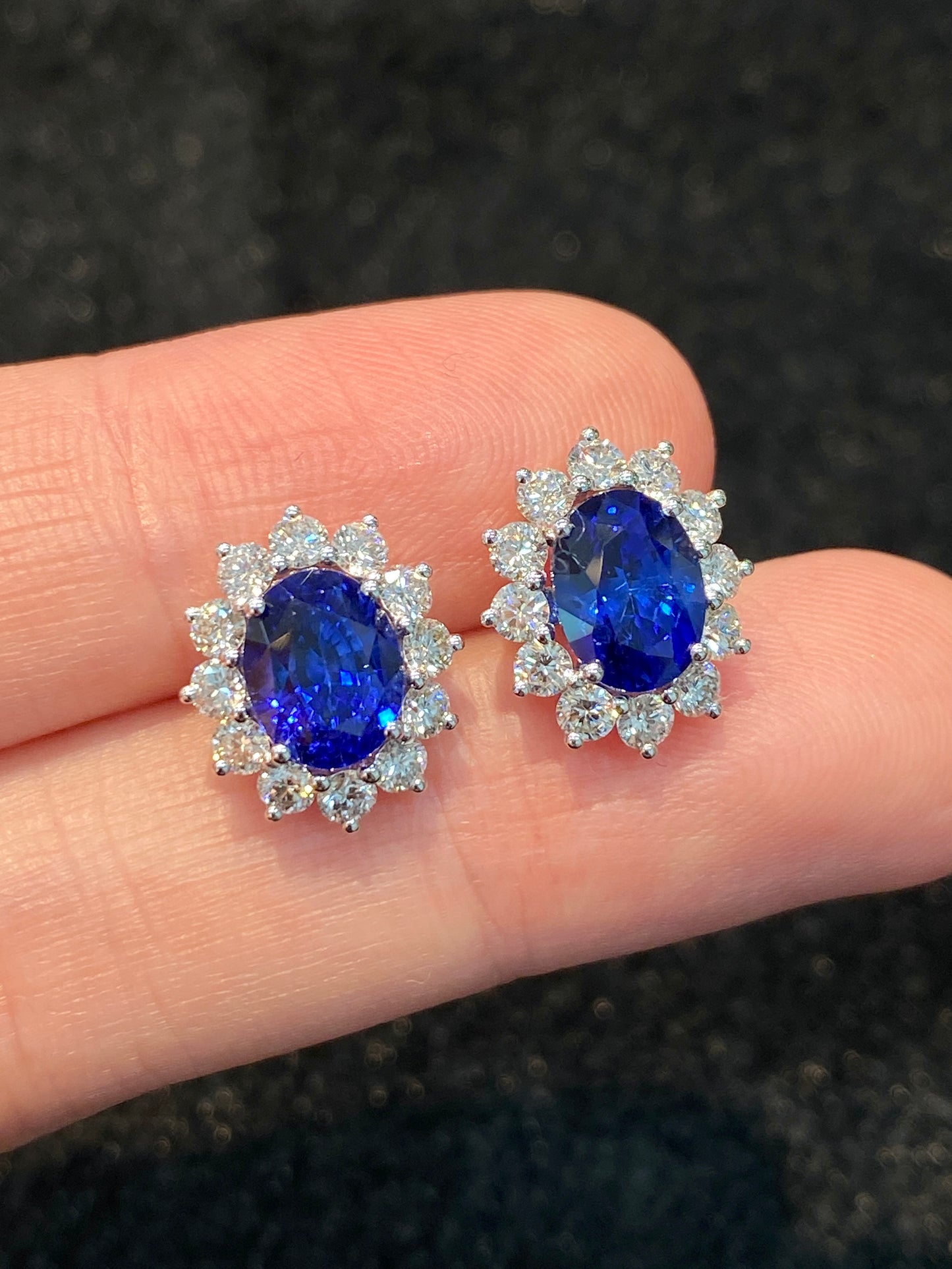 Blue Sapphire 3.36ct Earrings