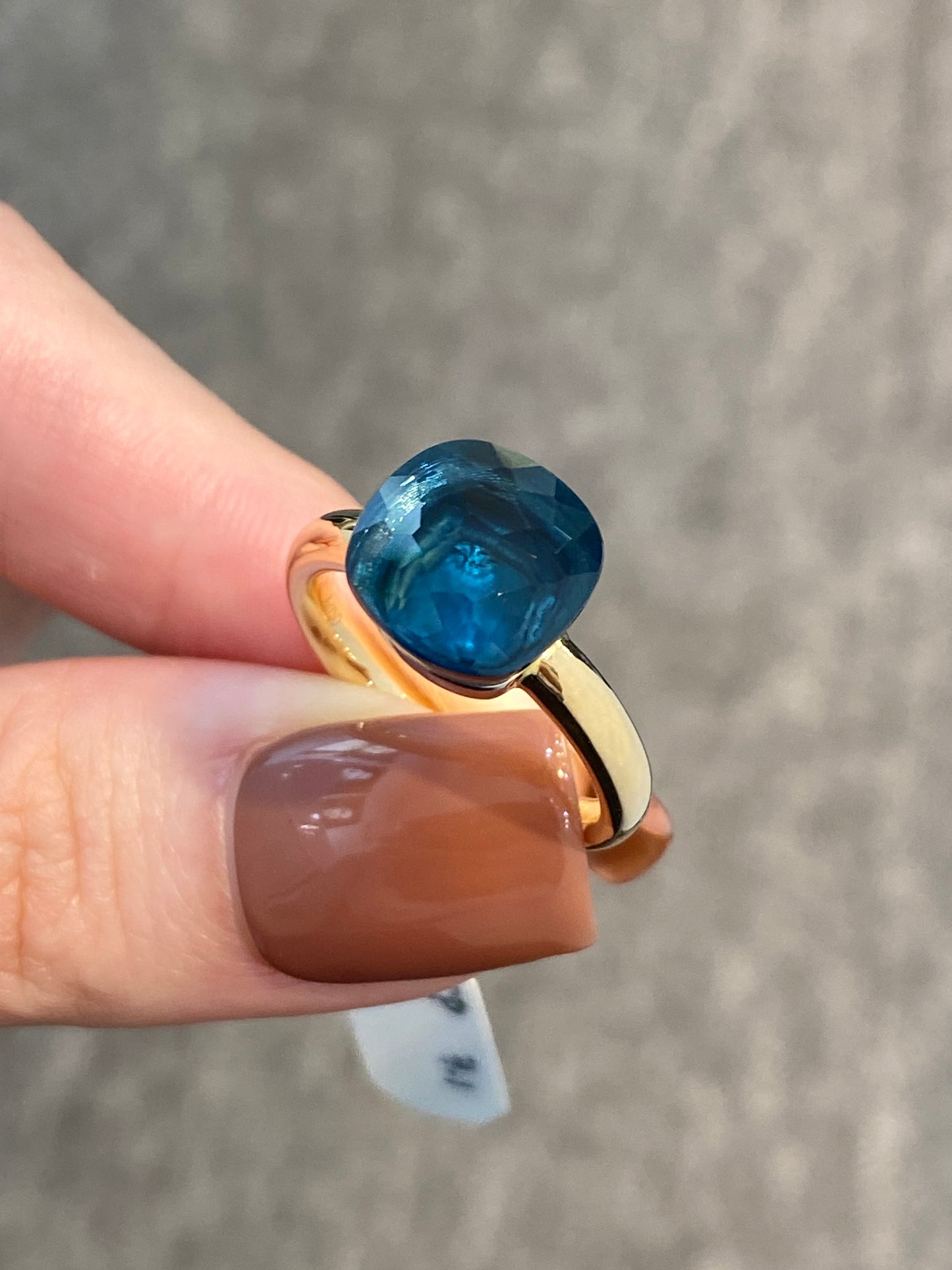 Natural London Blue Topaz 7.1ct Ring Set in 18K Rose Gold Singapore Gemstone Fine Jewellery