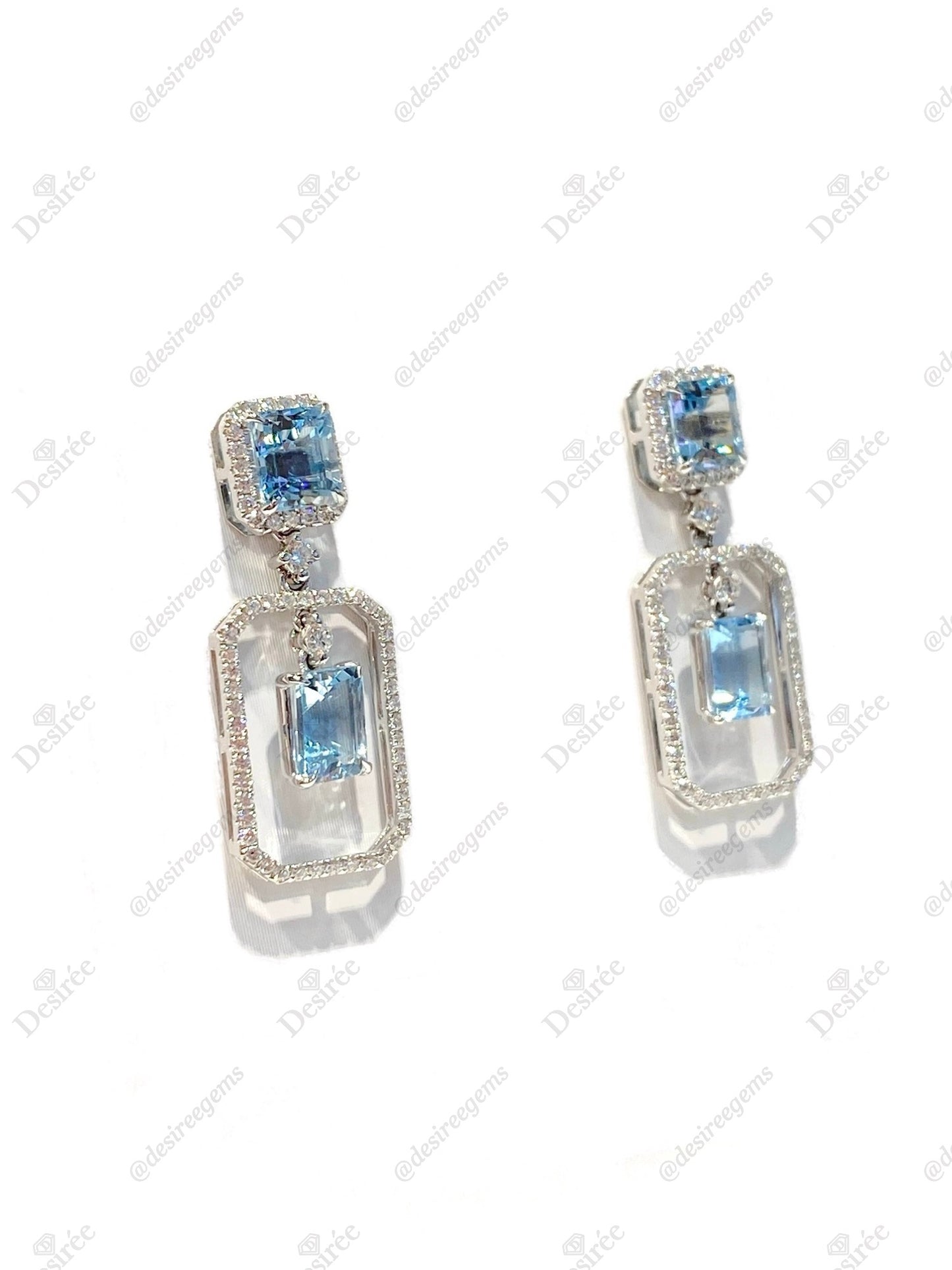 Natural Aquamarine Earrings 3.17ct