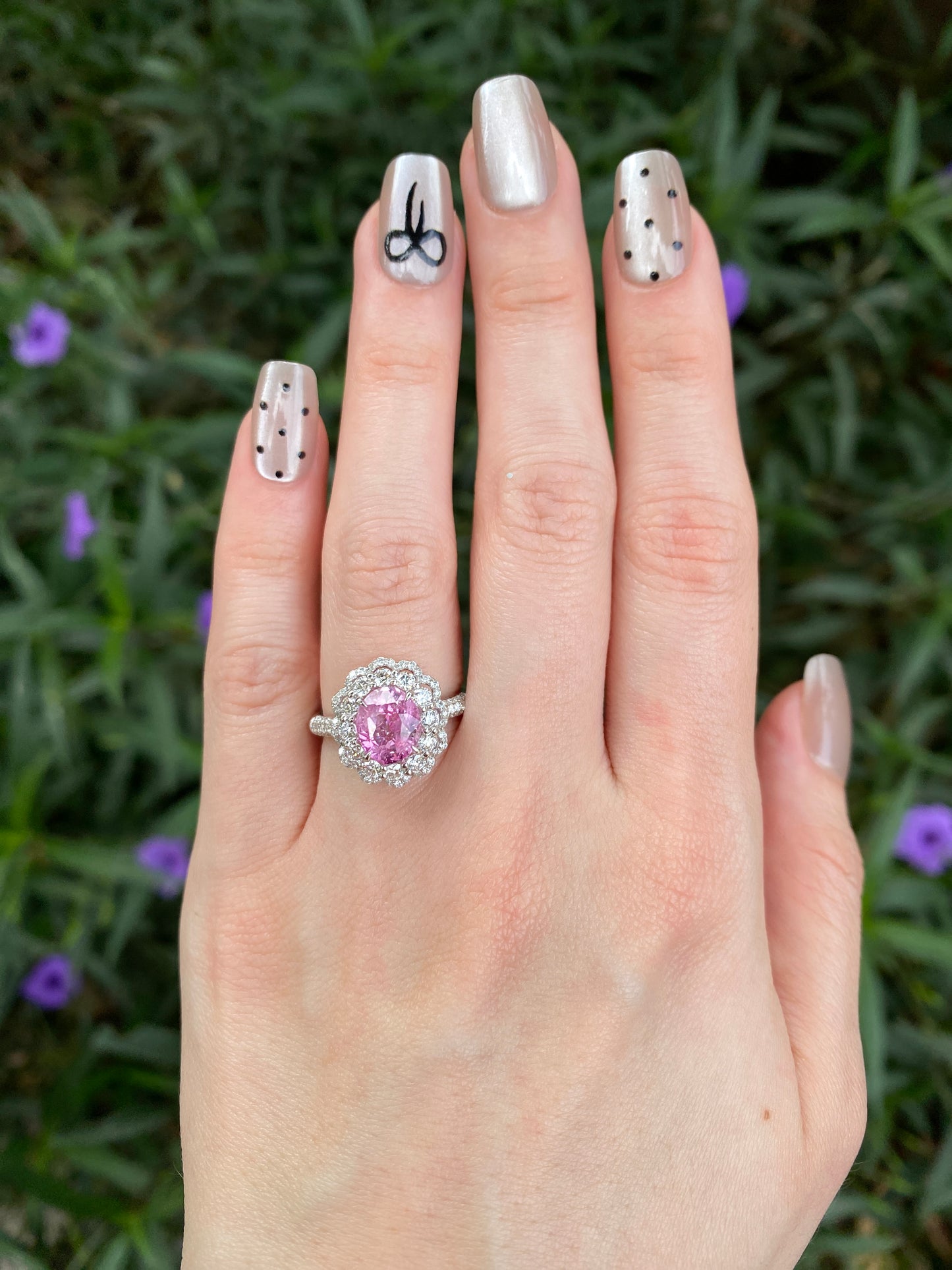 Natural Unheated Padparadscha Sapphire 2.54ct Ring