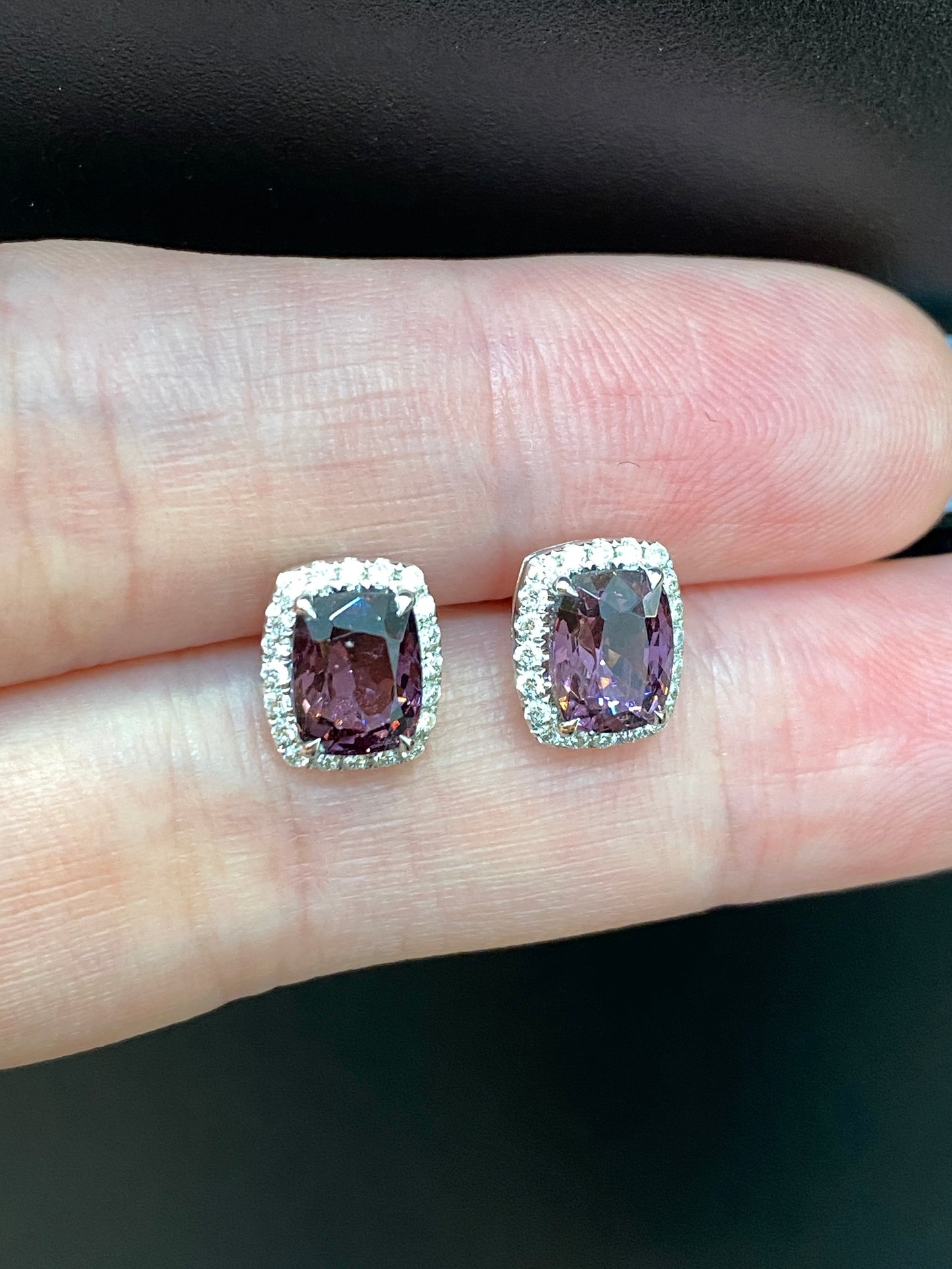 Natural Purple Spinel 2.32ct Ring Set With Natural Diamonds In 18K White Gold Singapore Gemstone Fine Jewellery