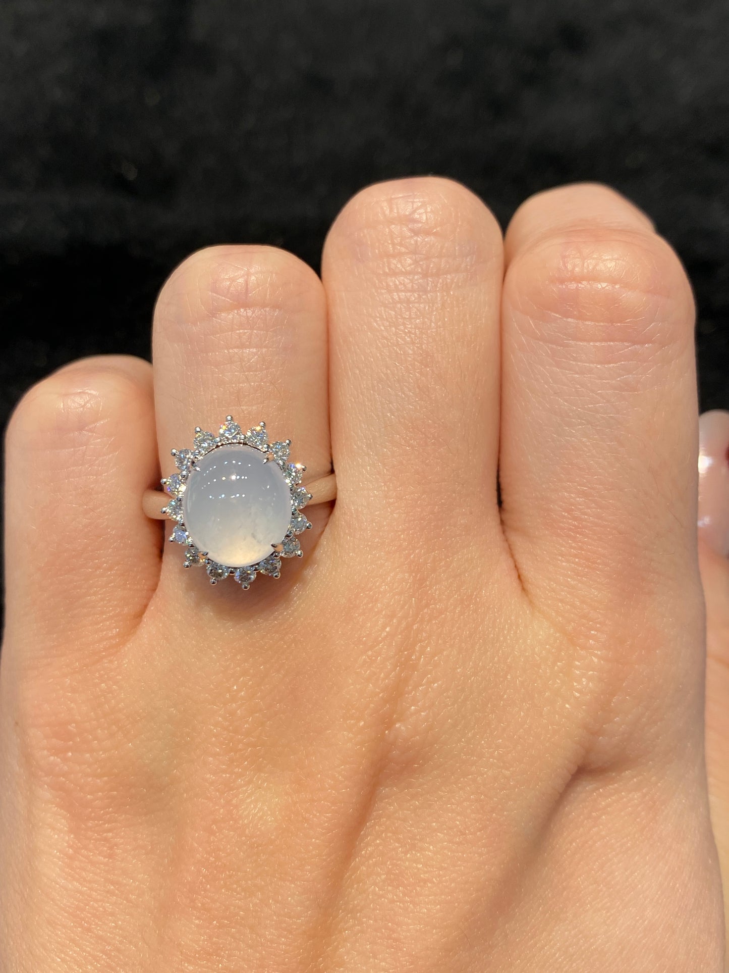 Natural Type A Icy Jadeite Ring