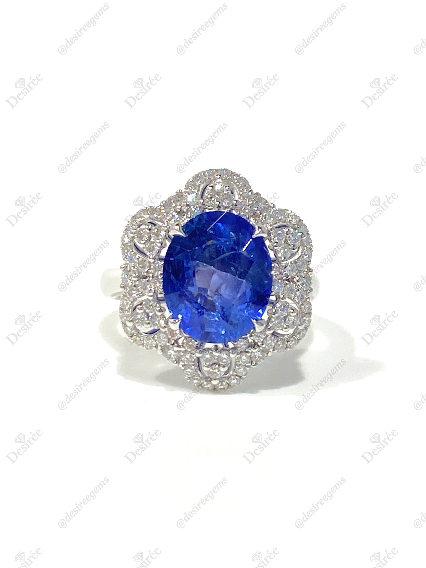 Natural Cornflower Blue Sapphire 4.49ct Ring