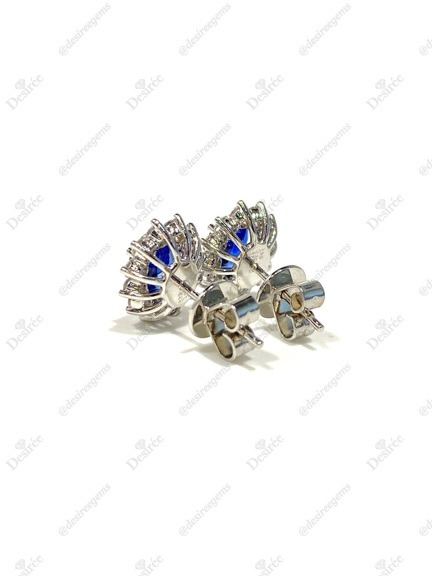 Royal Blue Sapphire 2.12ct Earrings