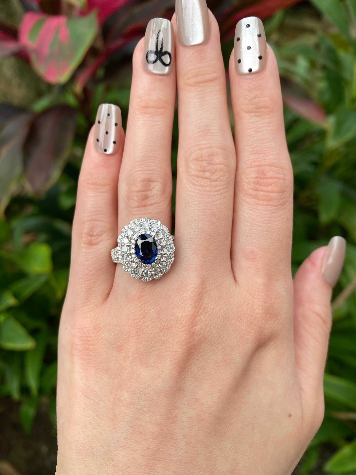 Natural Unheated Blue Sapphire 2.03ct Ring