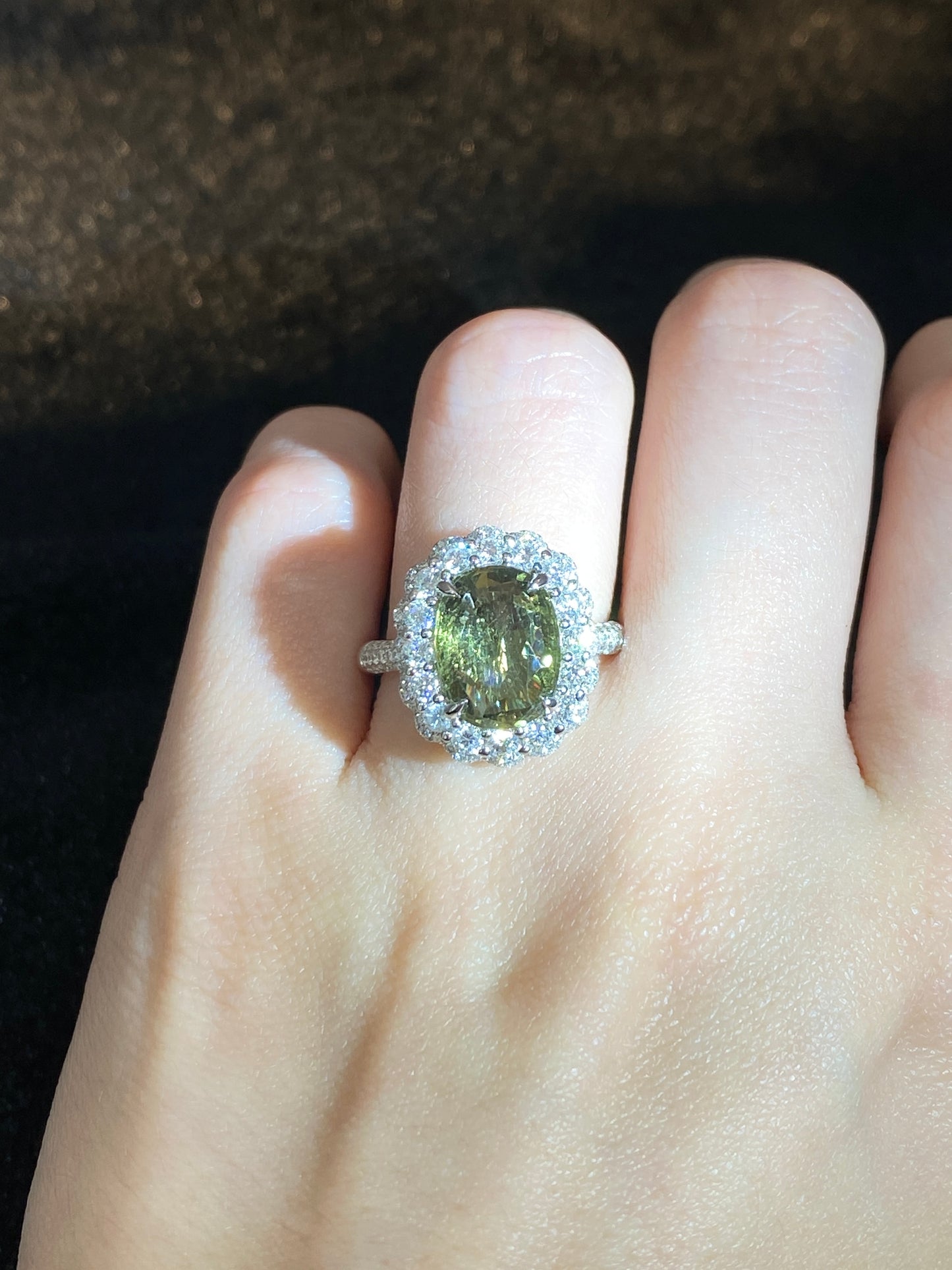 Natural Color Change Sapphire 3.93ct Ring