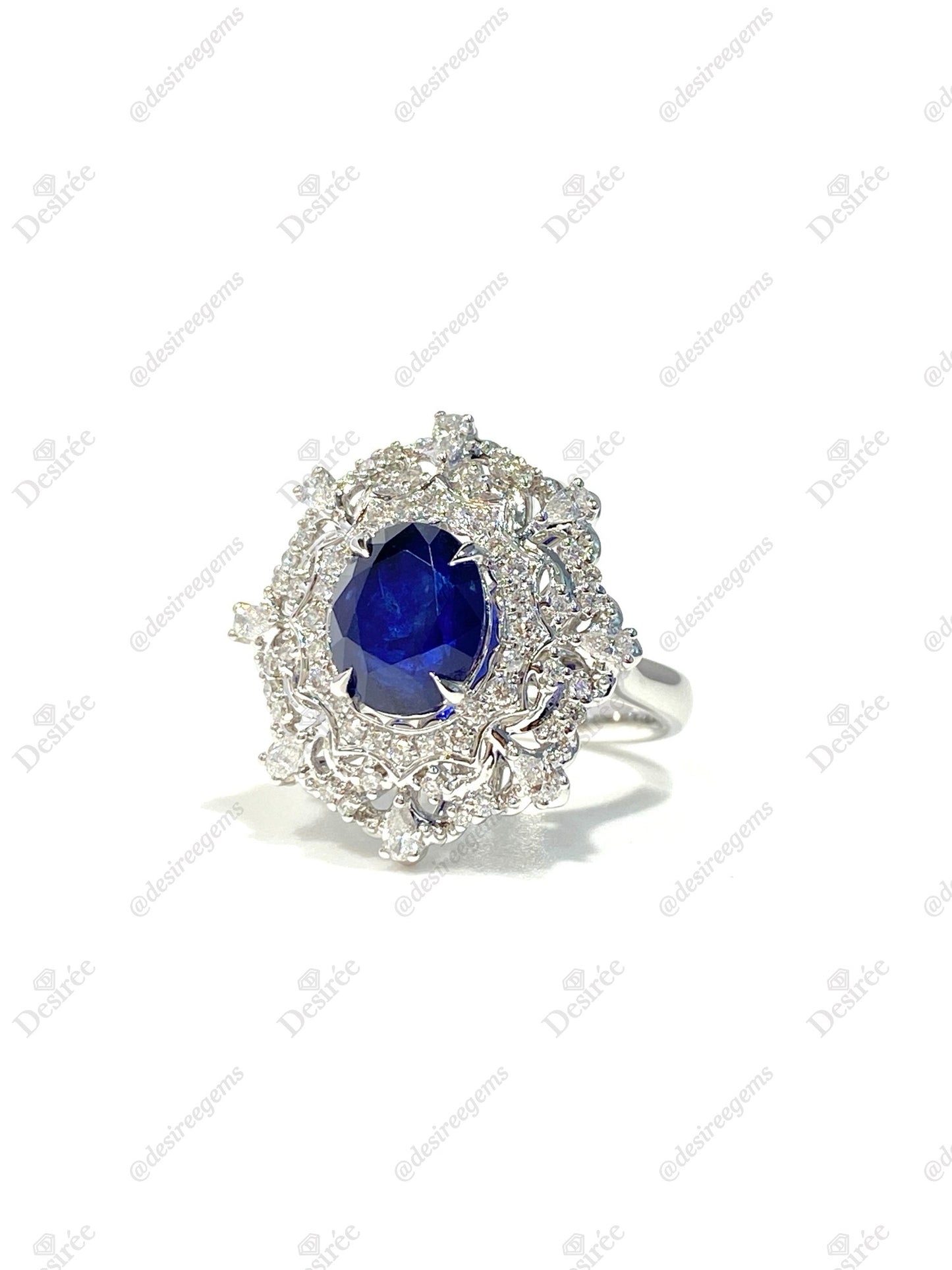 Natural Royal Blue Sapphire 3.03ct Ring