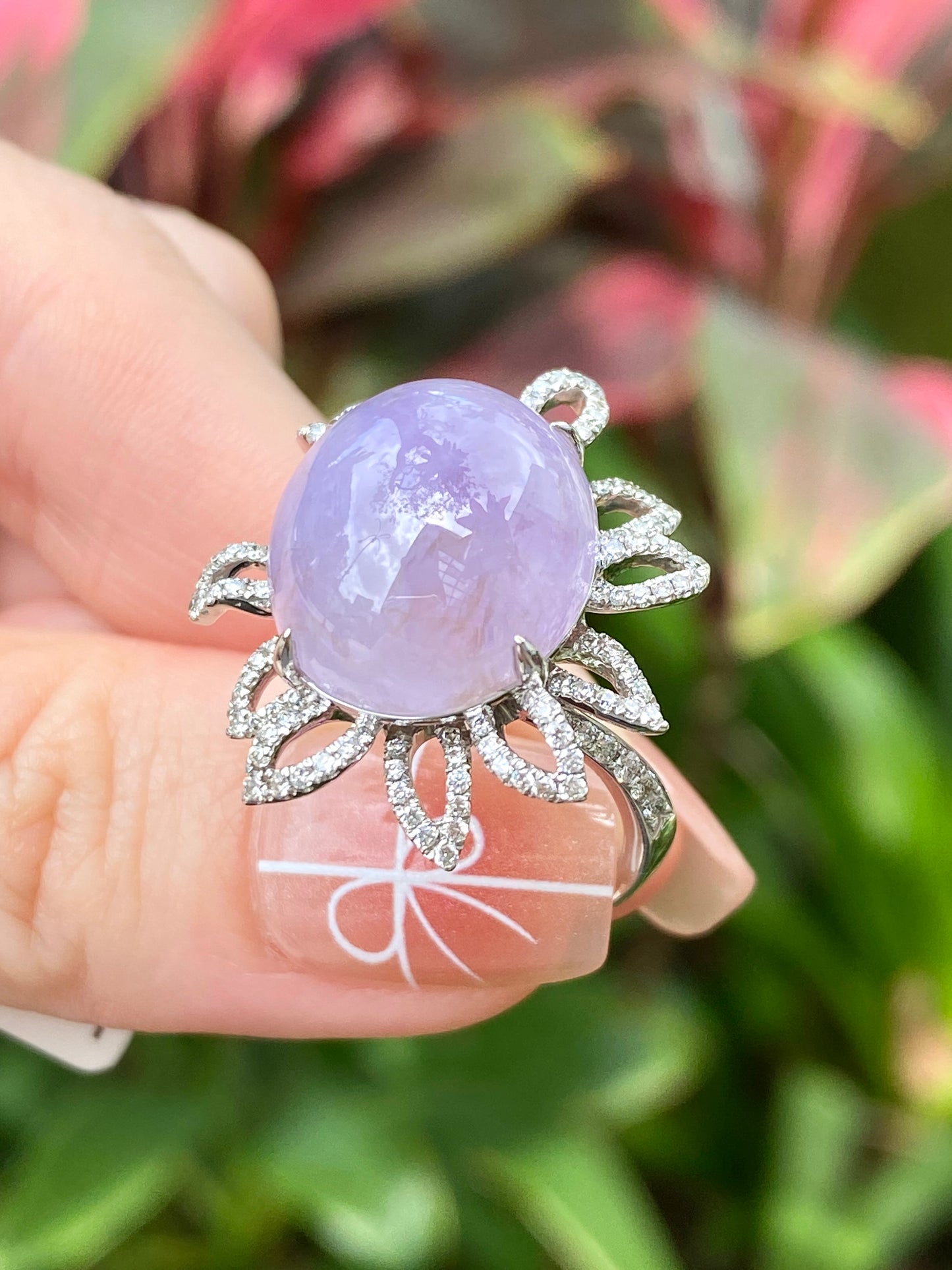 Natural Type A Lavender Jadeite Ring