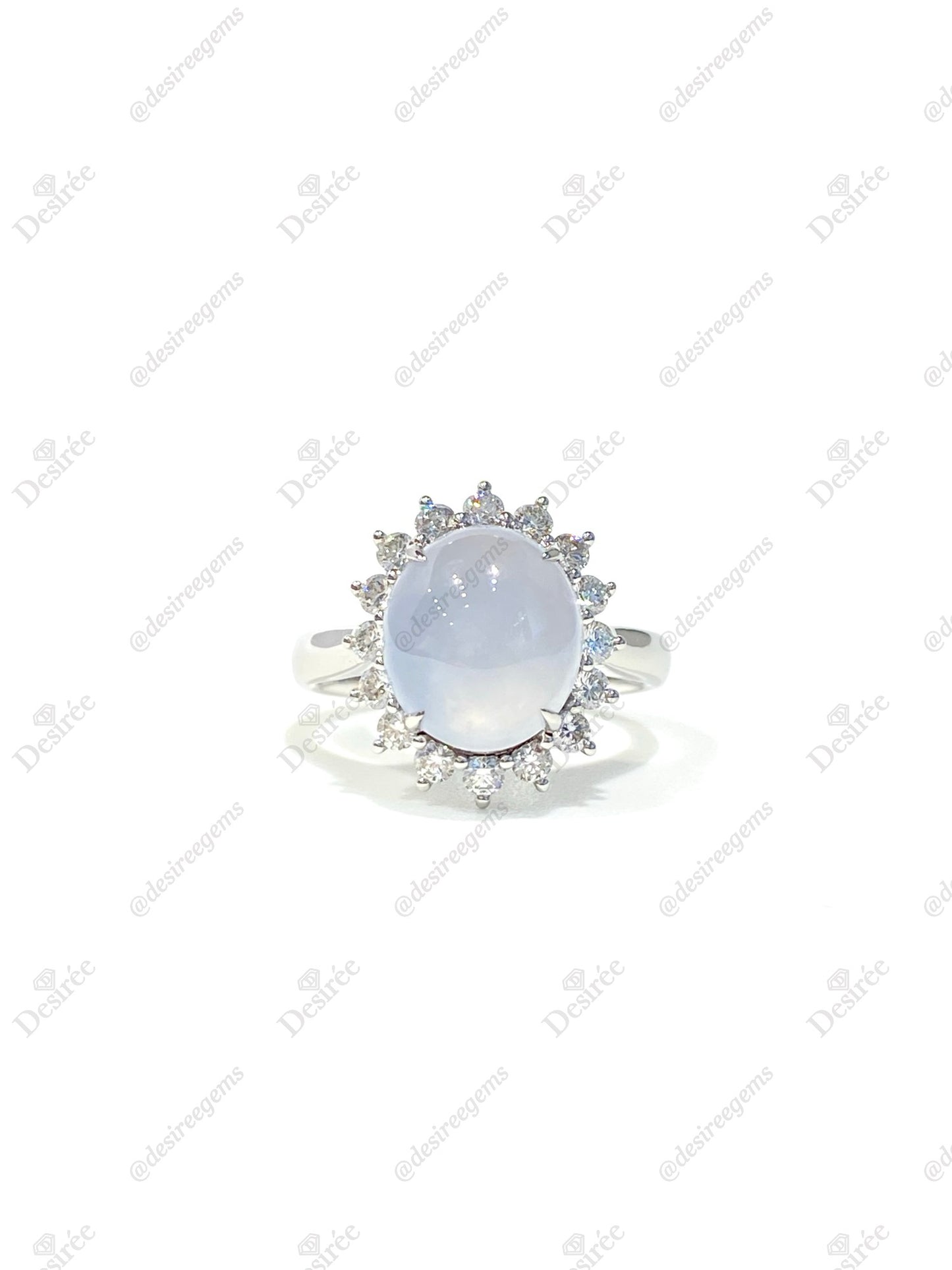 Natural Type A Icy Jadeite Ring