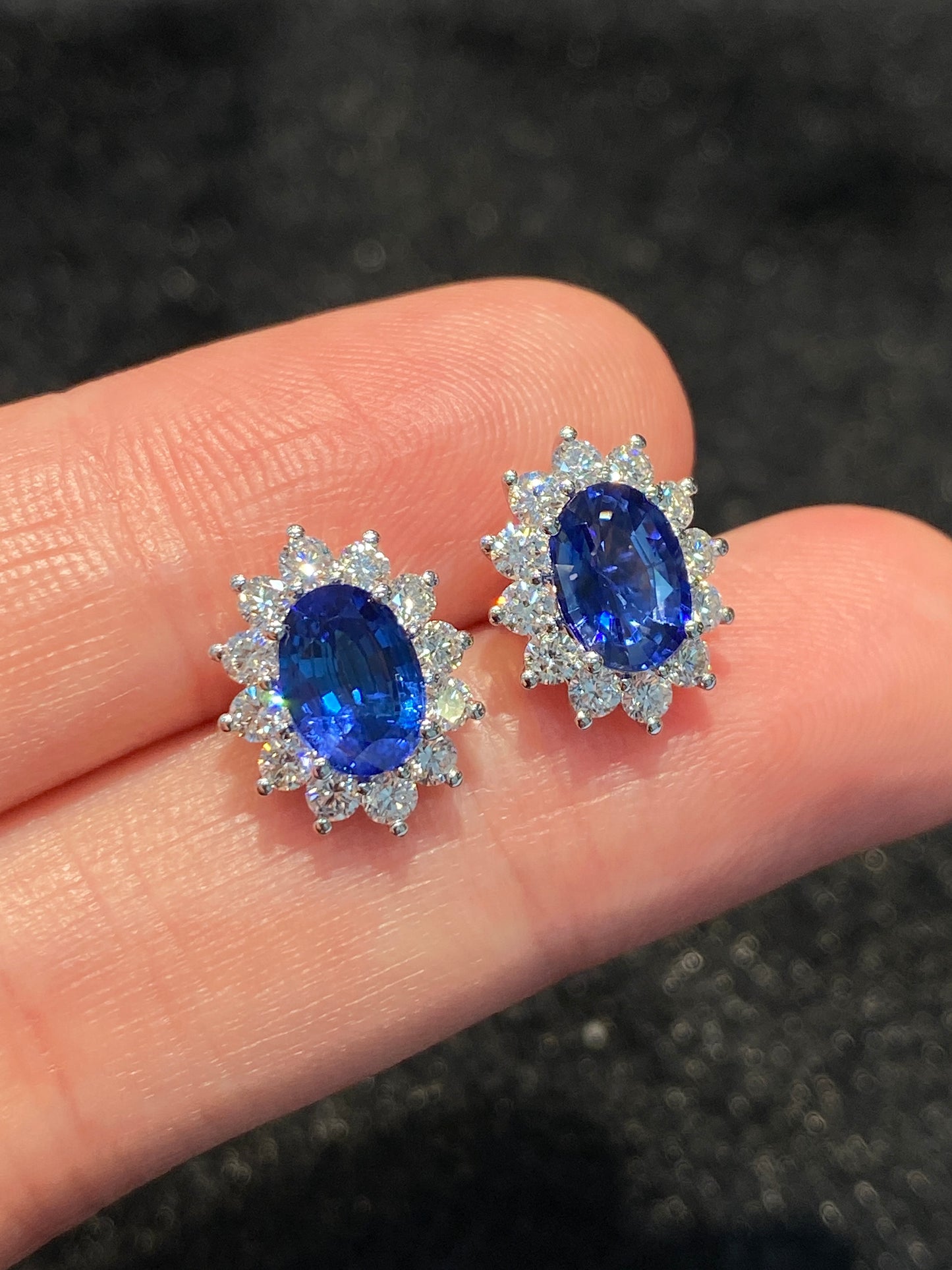 Royal Blue Sapphire 2.12ct Earrings