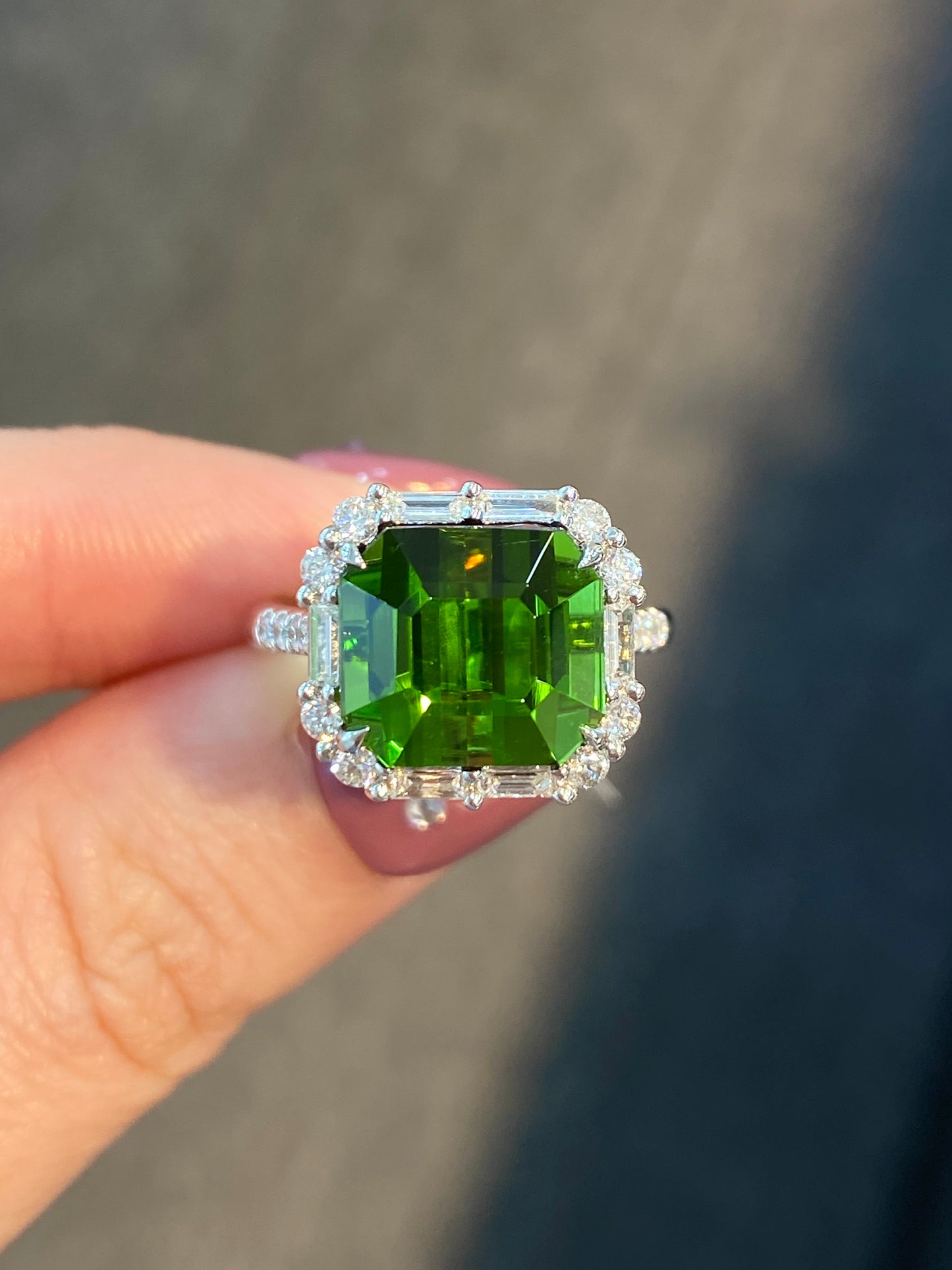 Natural Green Tourmaline 7.62ct Ring