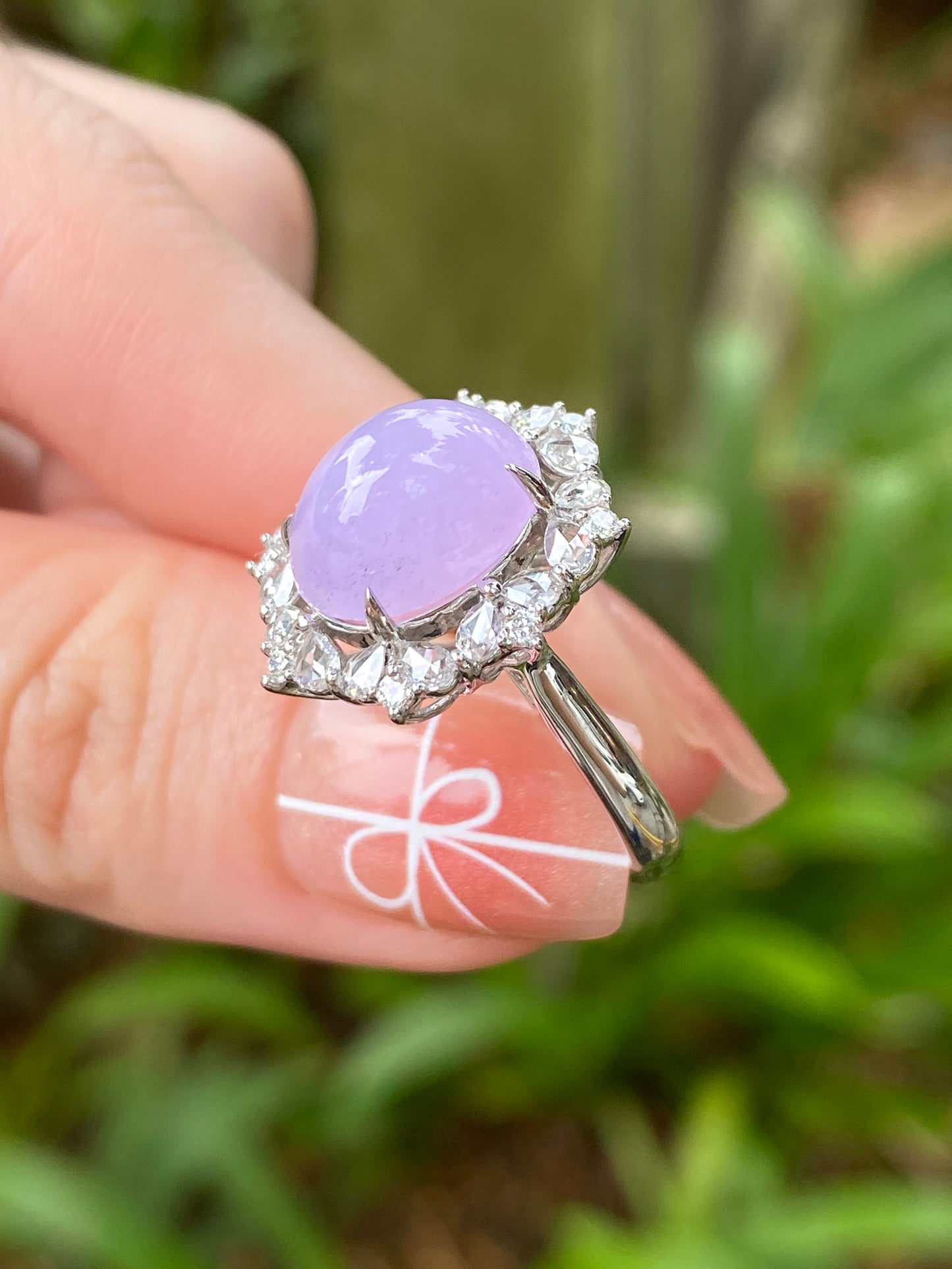 Natural Type A Lavender Jadeite Ring