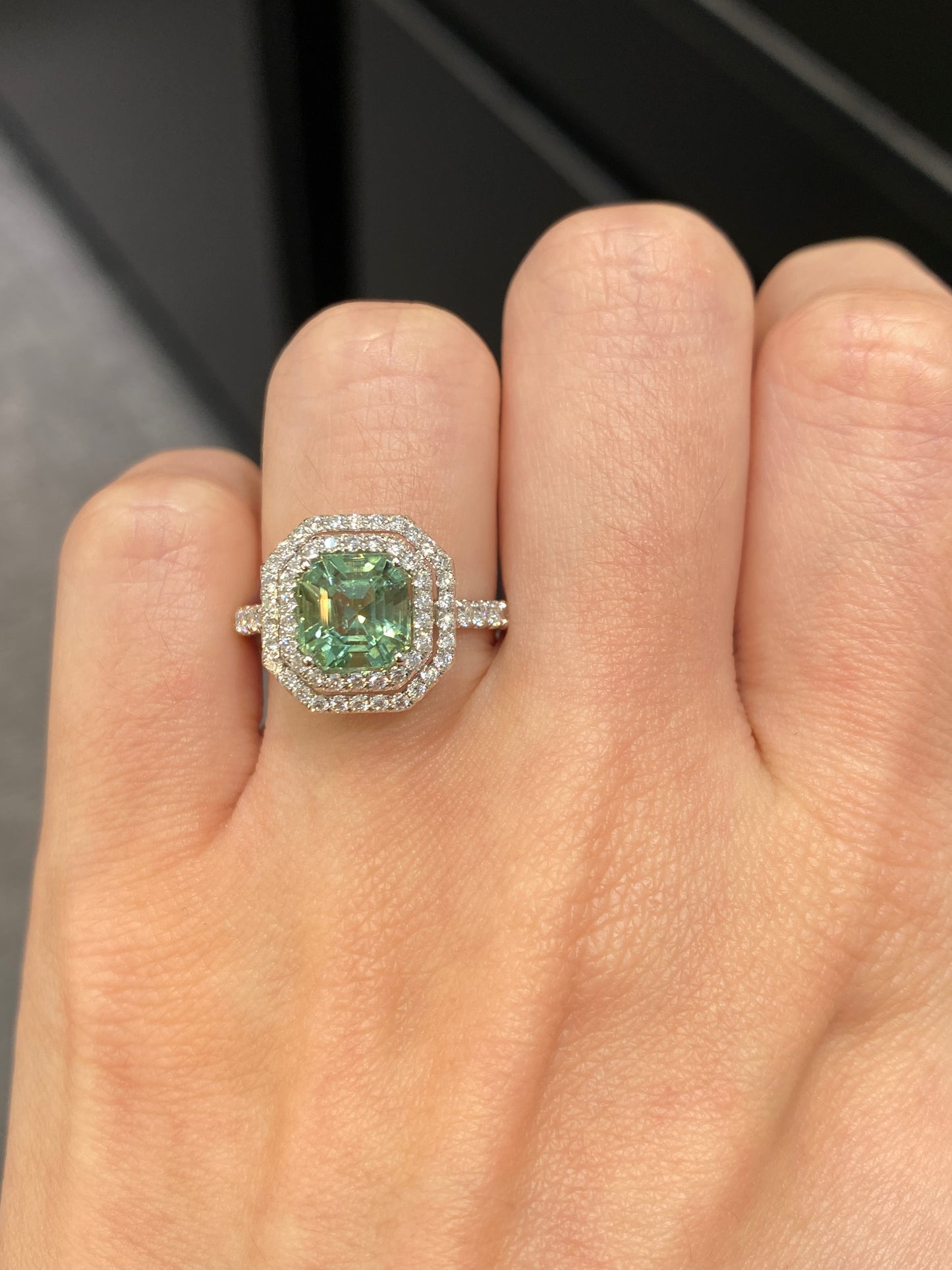 Natural Green Tourmaline 1.82ct Ring