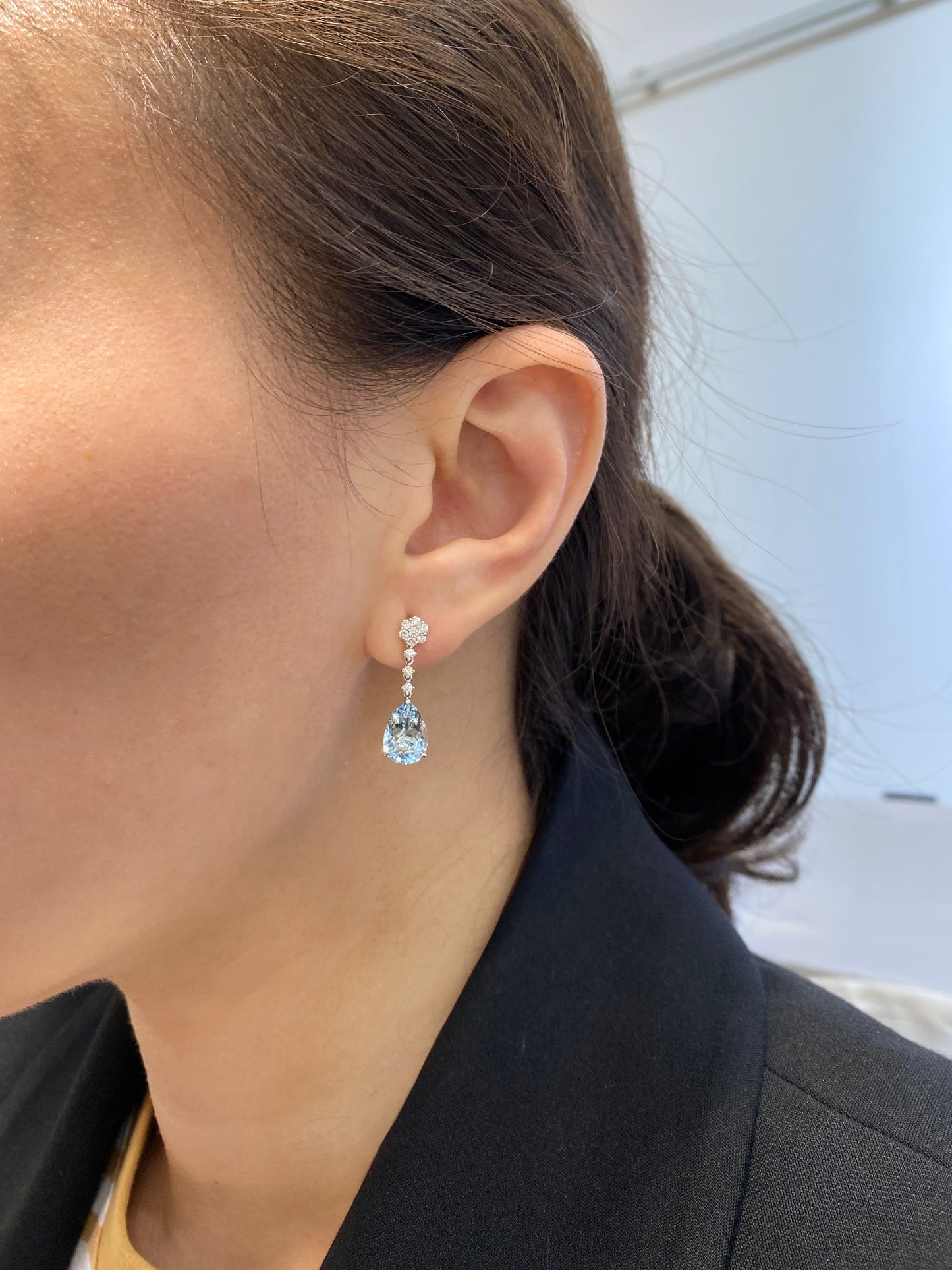 Natural Aquamarine Earrings 3.82ct