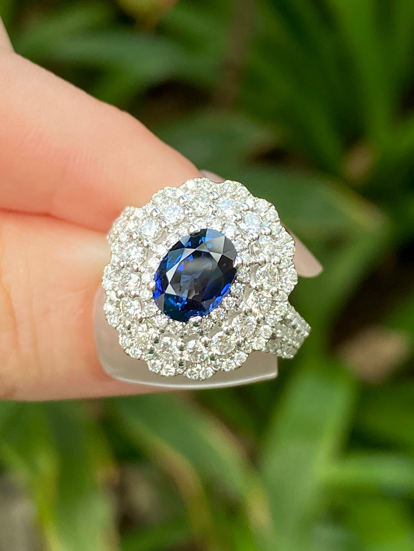 Natural Unheated Blue Sapphire 2.03ct Ring
