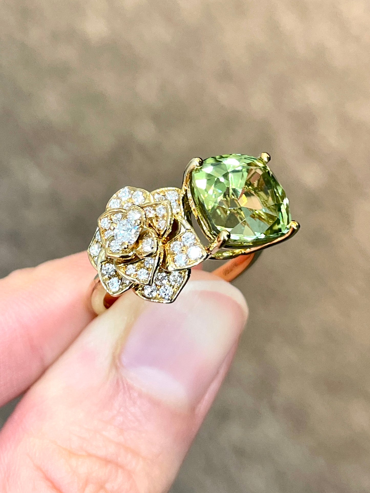 Natural Green Tourmaline 4.57ct Ring