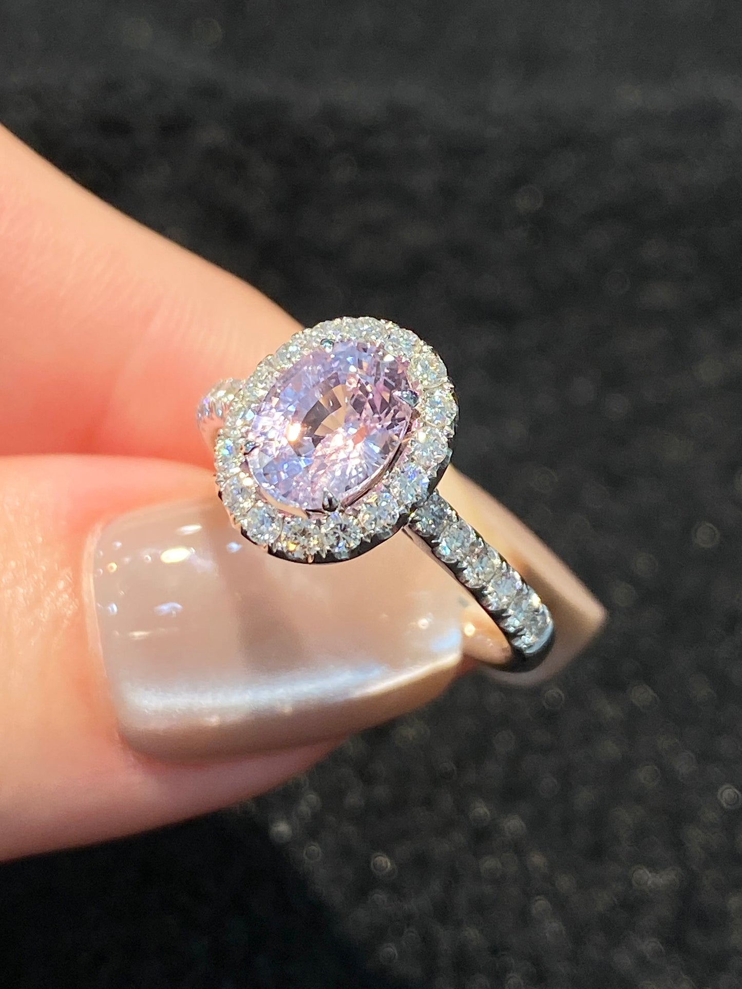 Natural Peach Sapphire 1.50ct Ring