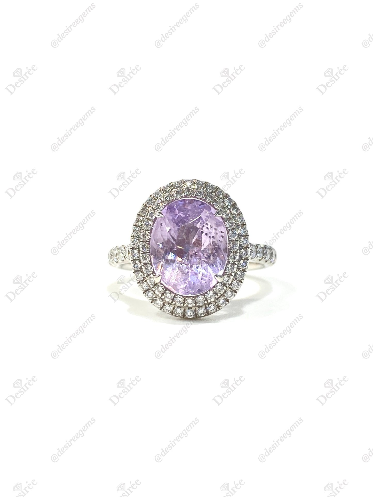 Natural Unheated Lavender Sapphire 3.78ct Ring