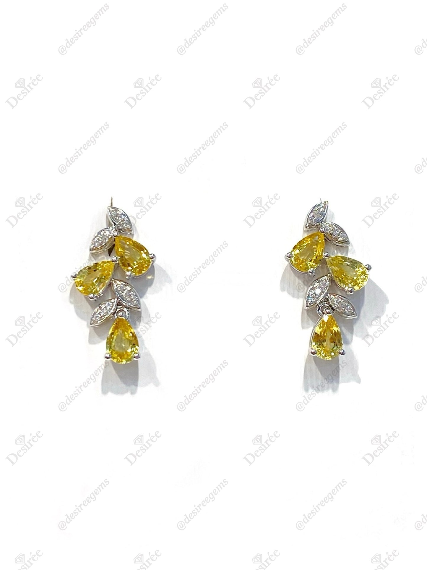 Natural Yellow Sapphire 2.96ct Earrings