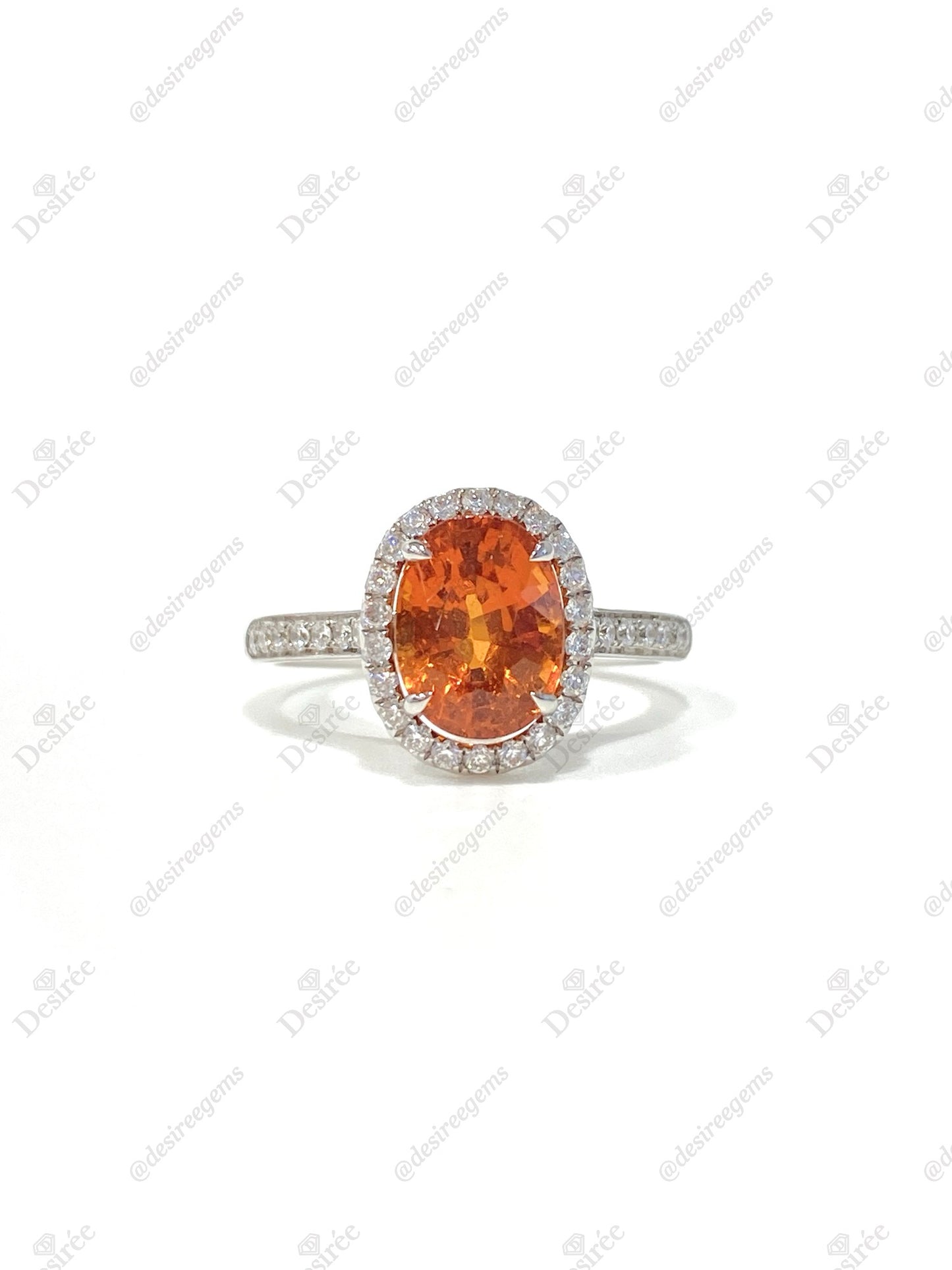 Natural Mandarin Garnet 3.01ct Ring