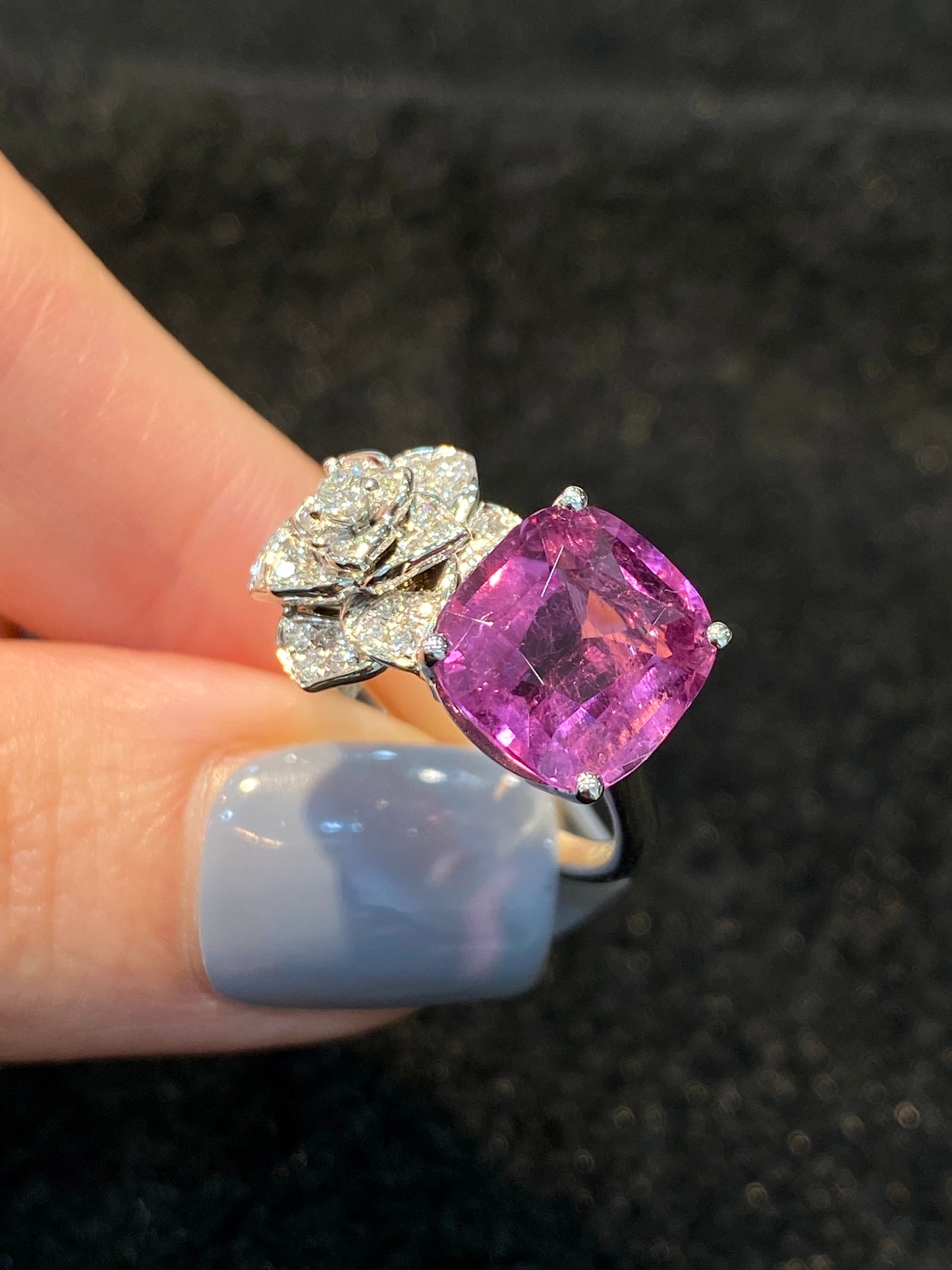 Natural Purplish Pink Tourmaline 4.35ct Ring