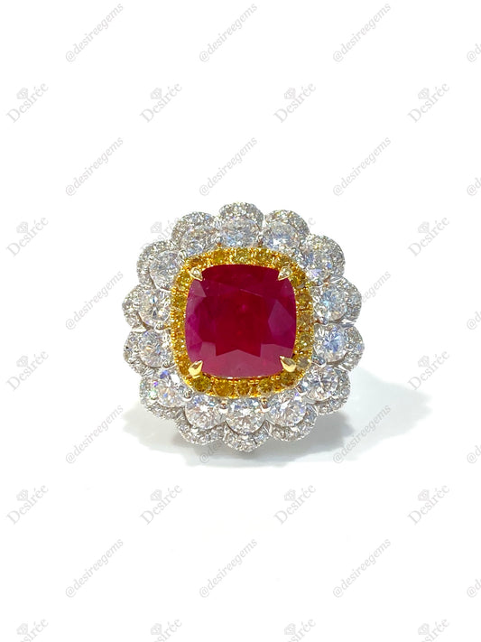 Natural Vivid Red Ruby 7.46ct Ring/Pendant