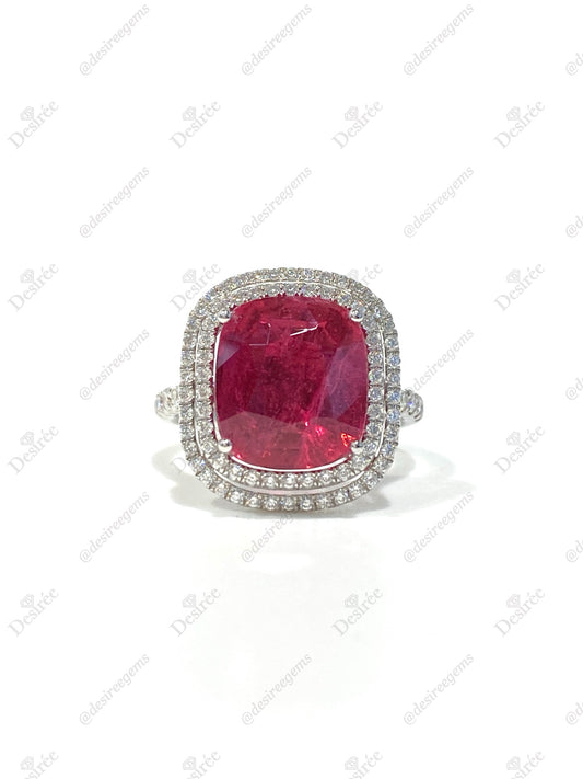 Natural Rubellite Tourmaline 5.29ct Ring