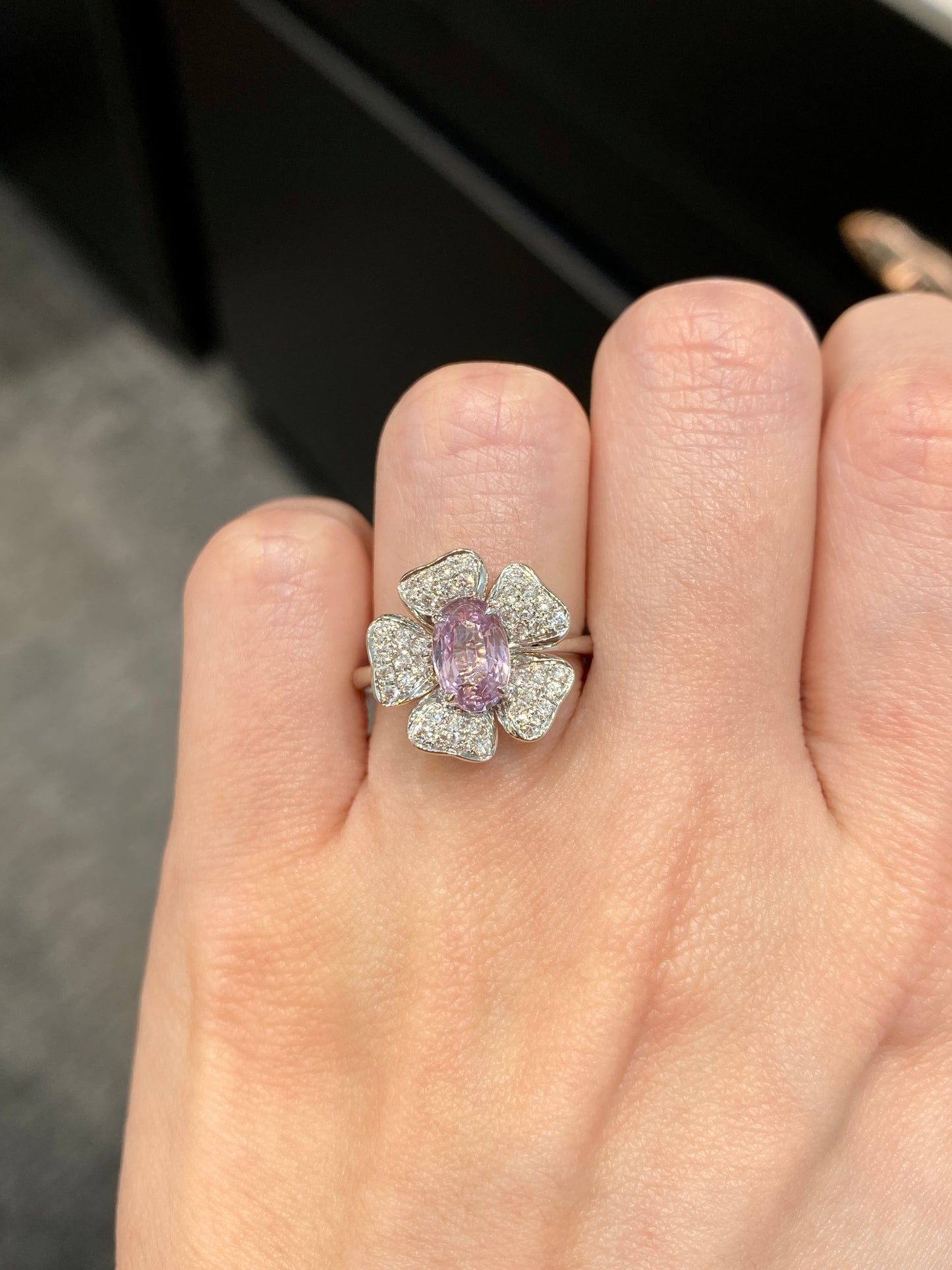 Natural Unheated Pink Sapphire 1.21ct Ring